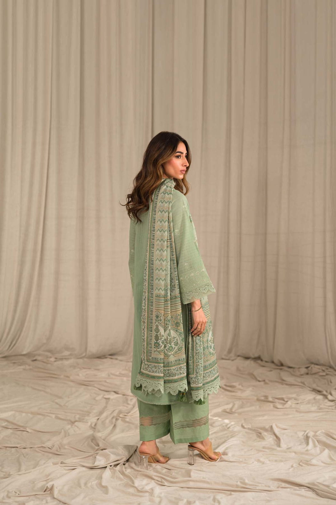 Sahar | Mirage Spring Luxury 24 | Textured Lawn 3 Piece (Embroidered) - House Of Hania