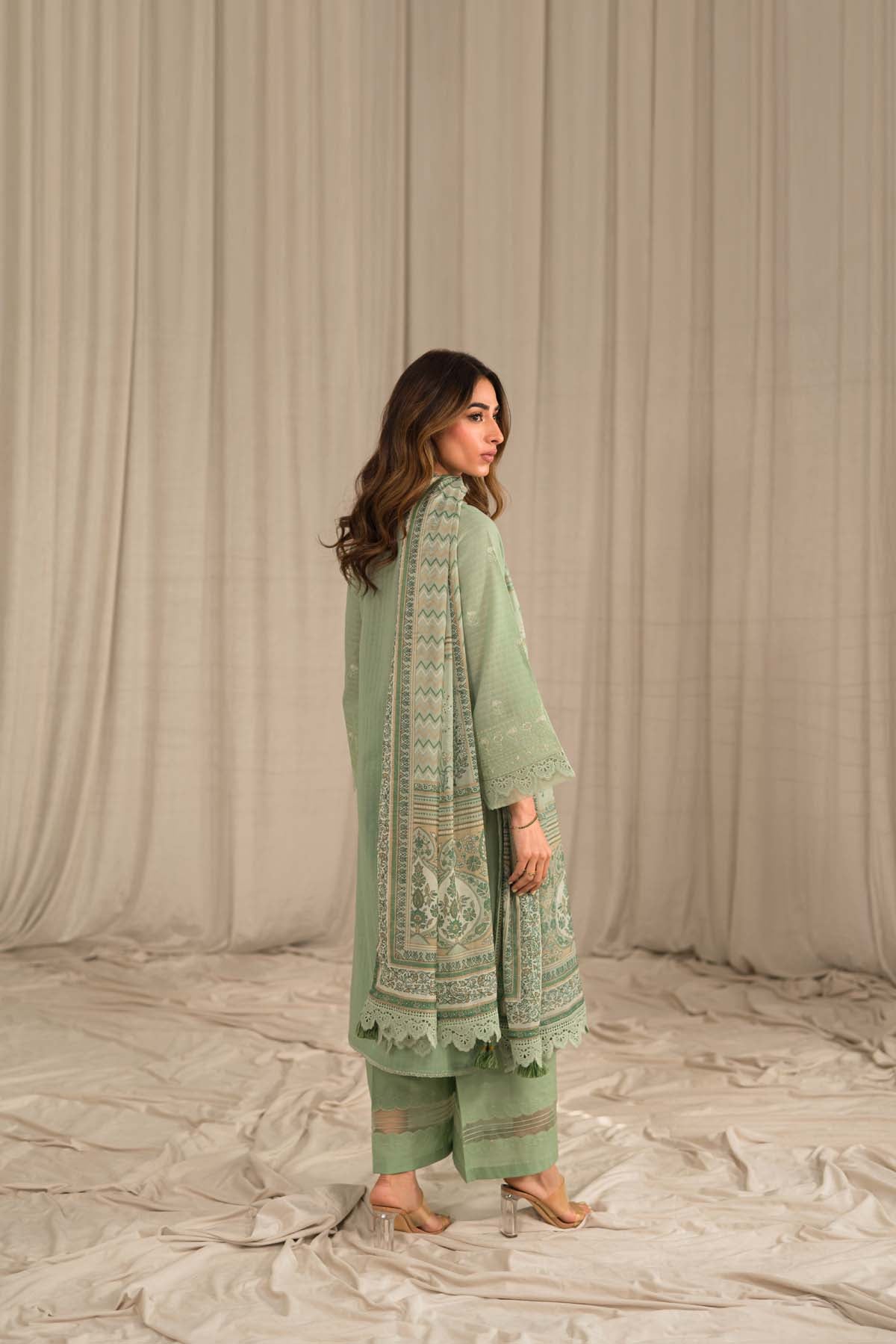 Sahar | Mirage Spring Luxury 24 | Textured Lawn 3 Piece (Embroidered) - House Of Hania
