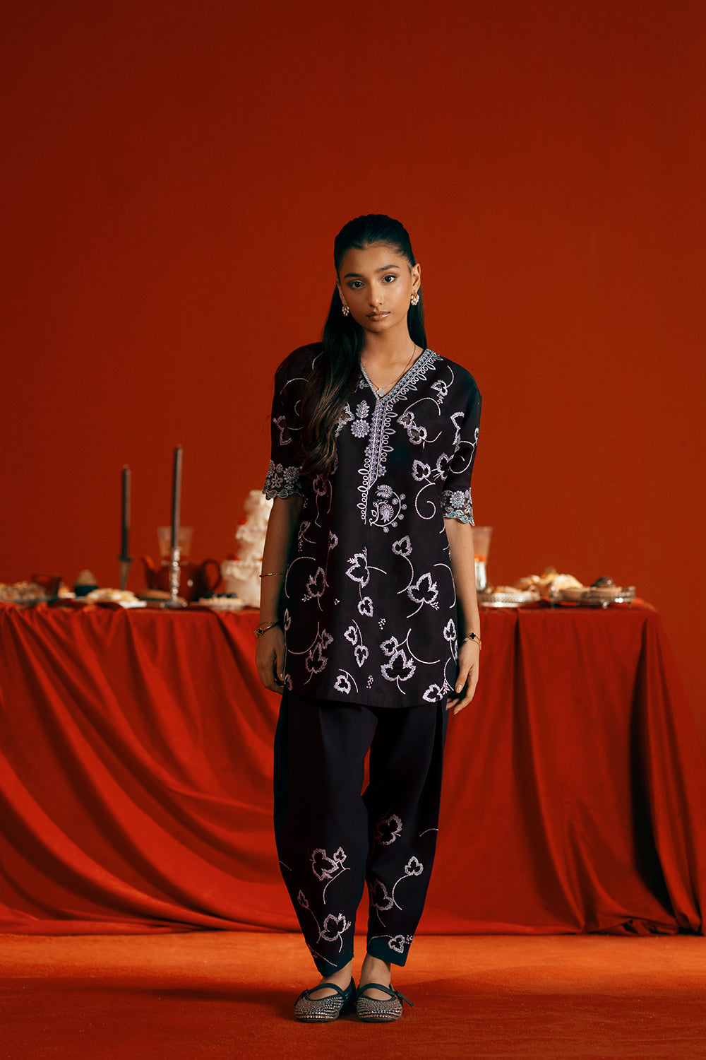 Saira Rizwan | Joolie Co ords | JOOLIE BLACK - JBP25-06 - House Of Hania