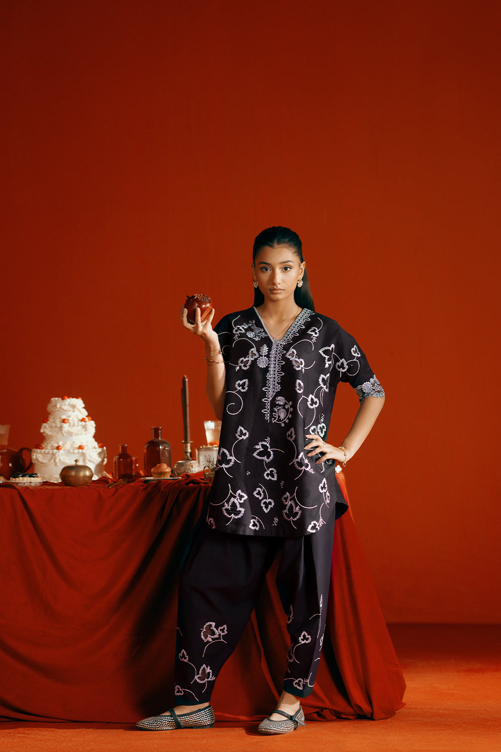 Saira Rizwan | Joolie Co ords | JOOLIE BLACK - JBP25-06 - House Of Hania
