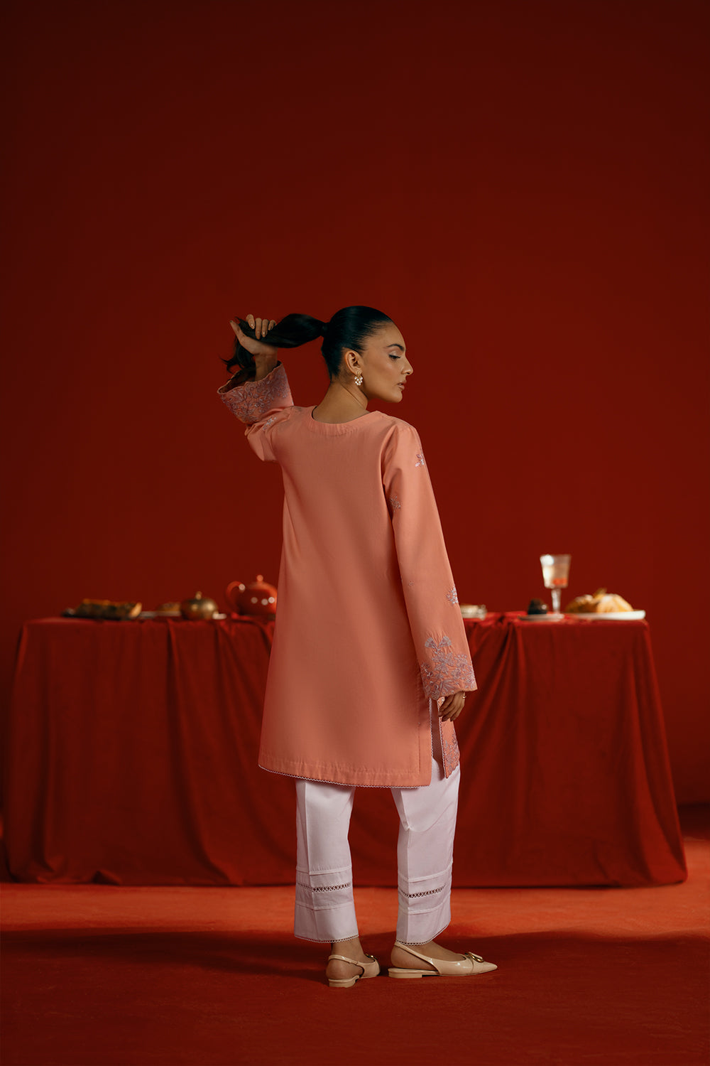 Saira Rizwan | Joolie Co ords | JOOLIE PEACH - JBP25-05 - House Of Hania