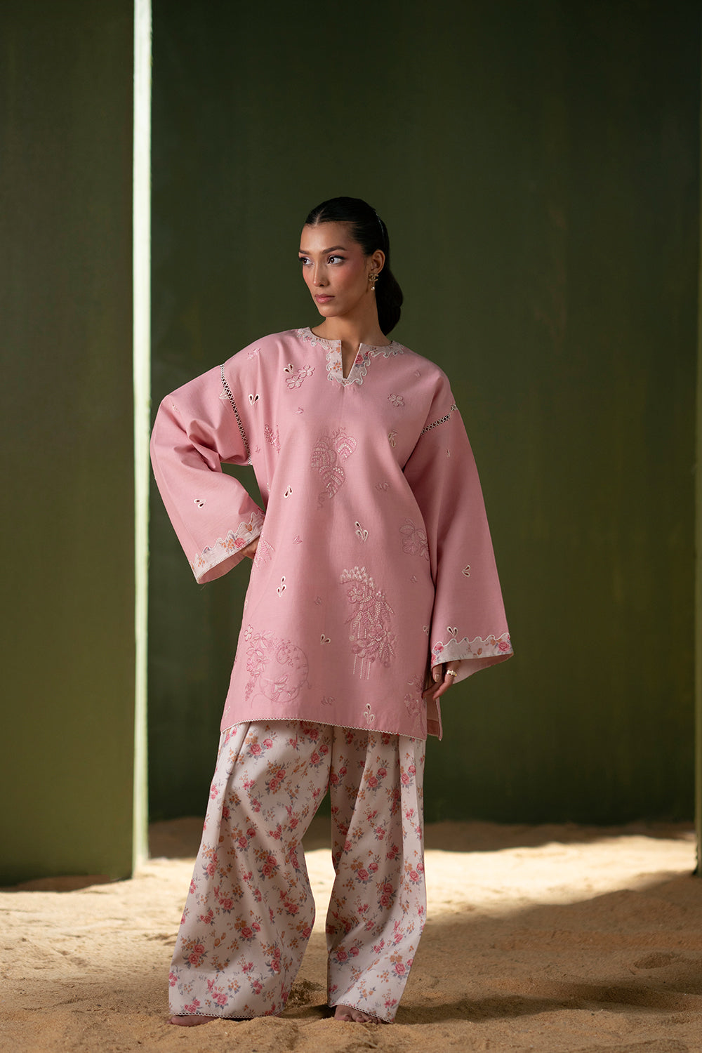 Saira Rizwan | Joolie Co ords | JOOLIE PINK - JBP25-08 - House Of Hania