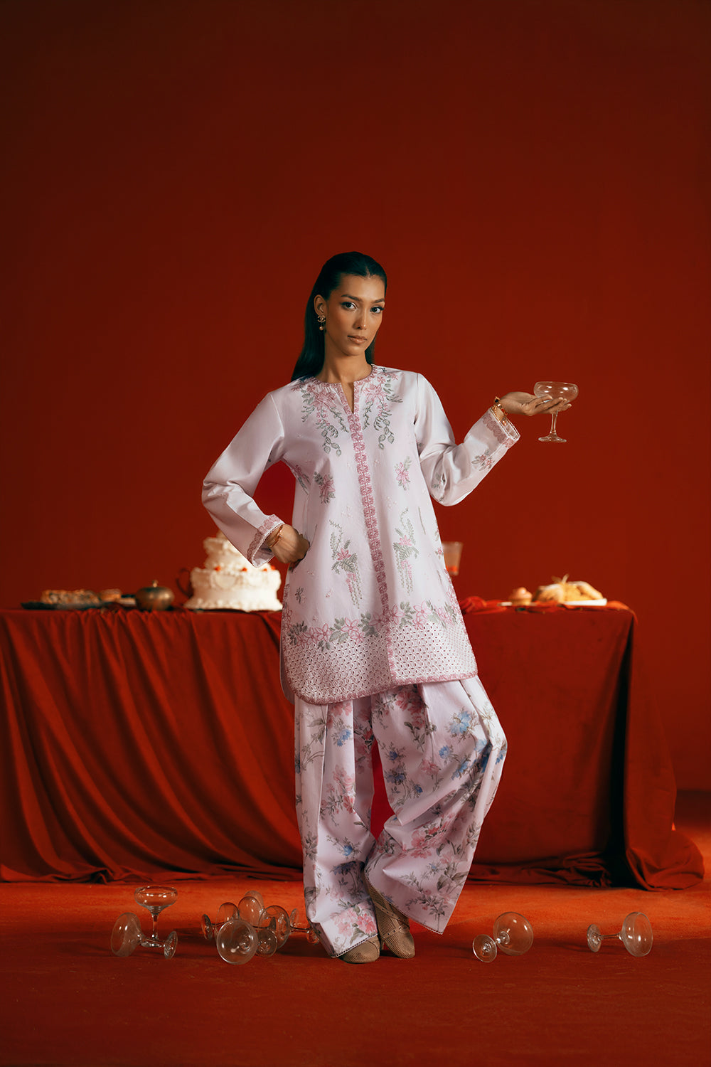 Saira Rizwan | Joolie Co ords |JOOLIE WHITE - JBP25-07 - House Of Hania