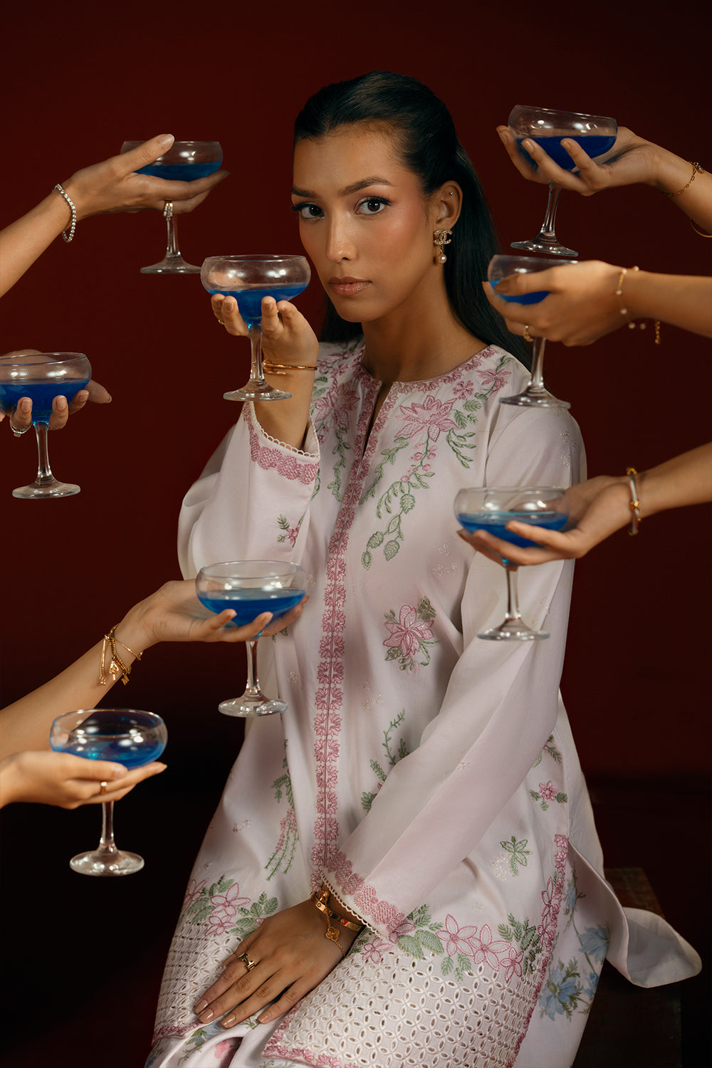 Saira Rizwan | Joolie Co ords |JOOLIE WHITE - JBP25-07 - House Of Hania