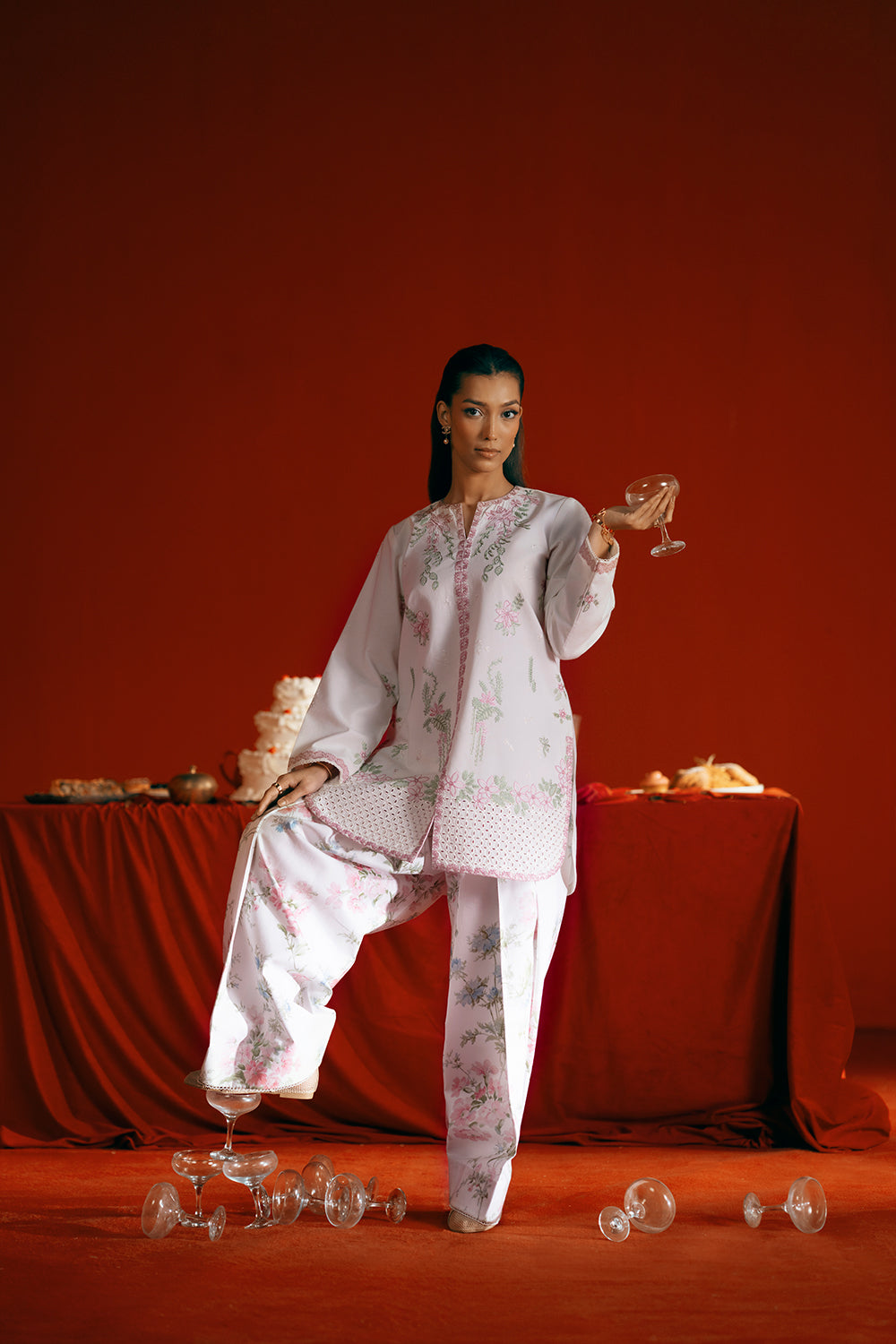 Saira Rizwan | Joolie Co ords |JOOLIE WHITE - JBP25-07 - House Of Hania