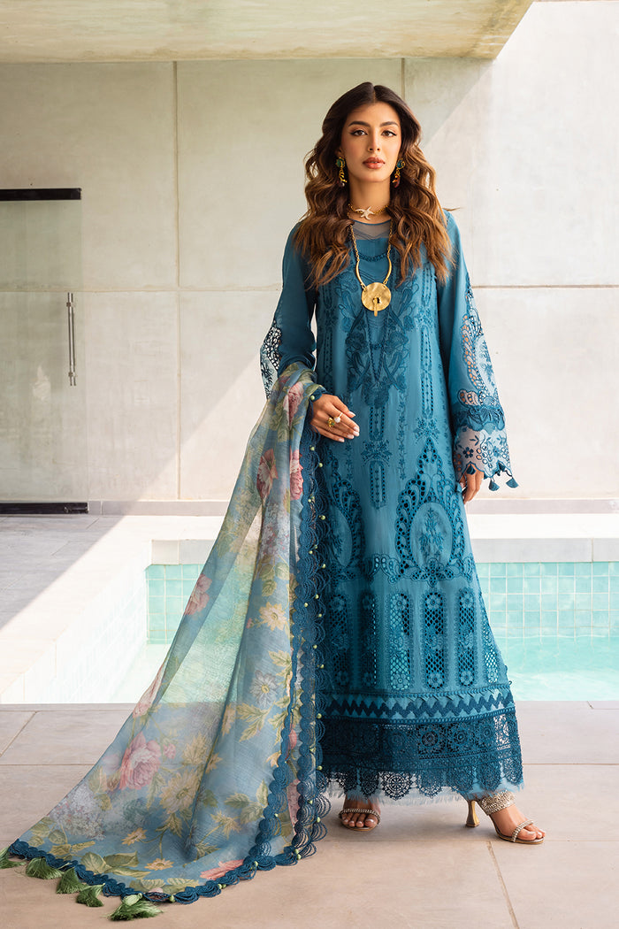 Saira Rizwan | Luxury Lawn 24 | SAPPHIRE - SRLL24-07 - House Of Hania