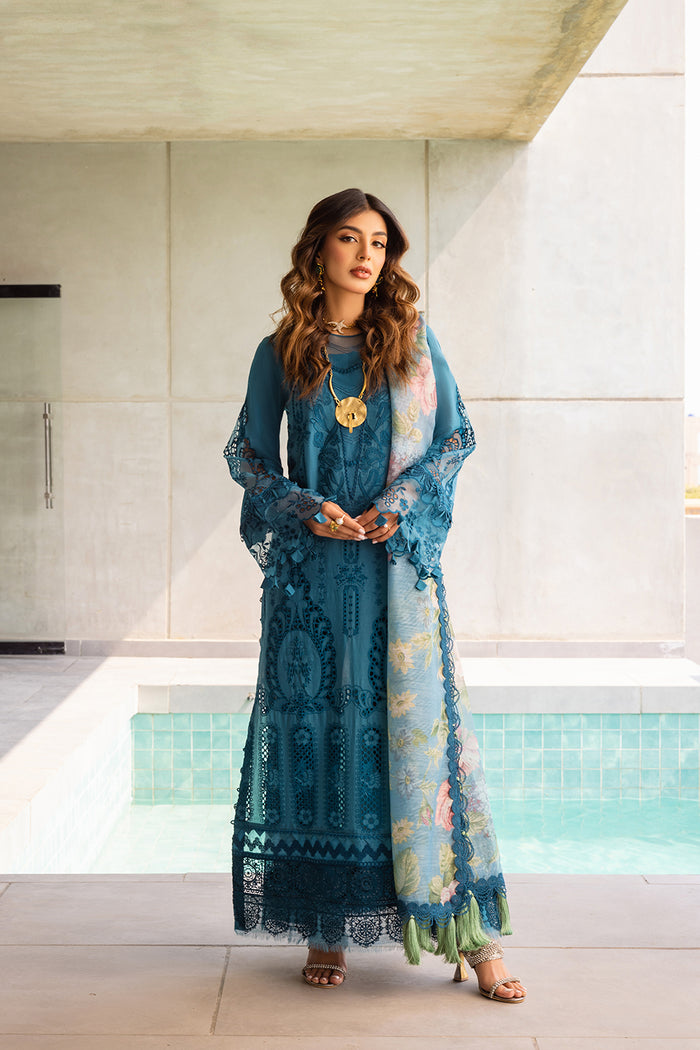 Saira Rizwan | Luxury Lawn 24 | SAPPHIRE - SRLL24-07 - House Of Hania
