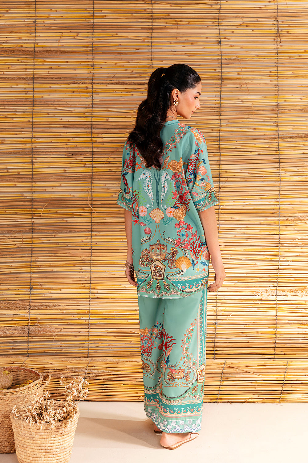 Saira Rizwan | Silk Coords 25 | COASTAL CHARM - SRSP-25-01 - House Of Hania