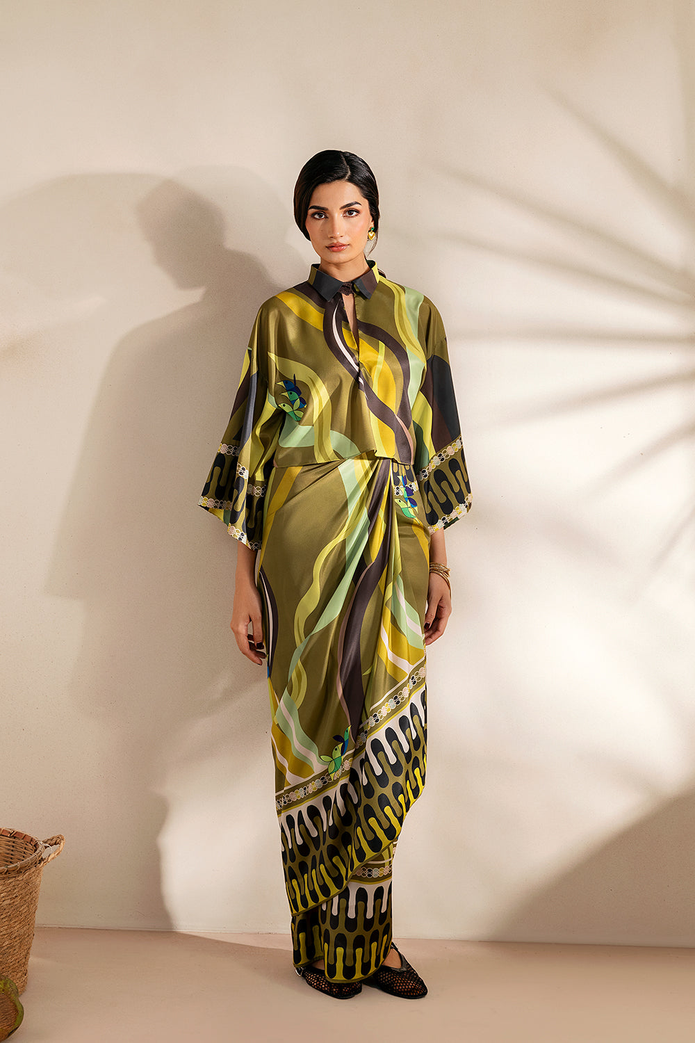Saira Rizwan | Silk Coords 25 | GOLDEN GUAVA - SRSP-25-07 - House Of Hania