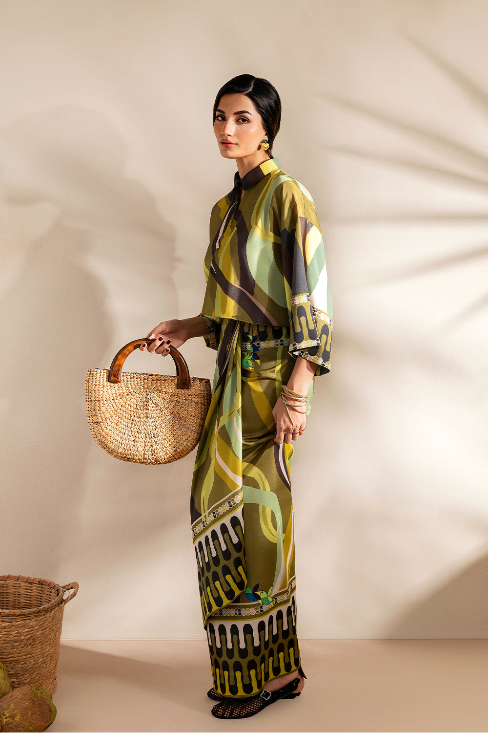 Saira Rizwan | Silk Coords 25 | GOLDEN GUAVA - SRSP-25-07 - House Of Hania