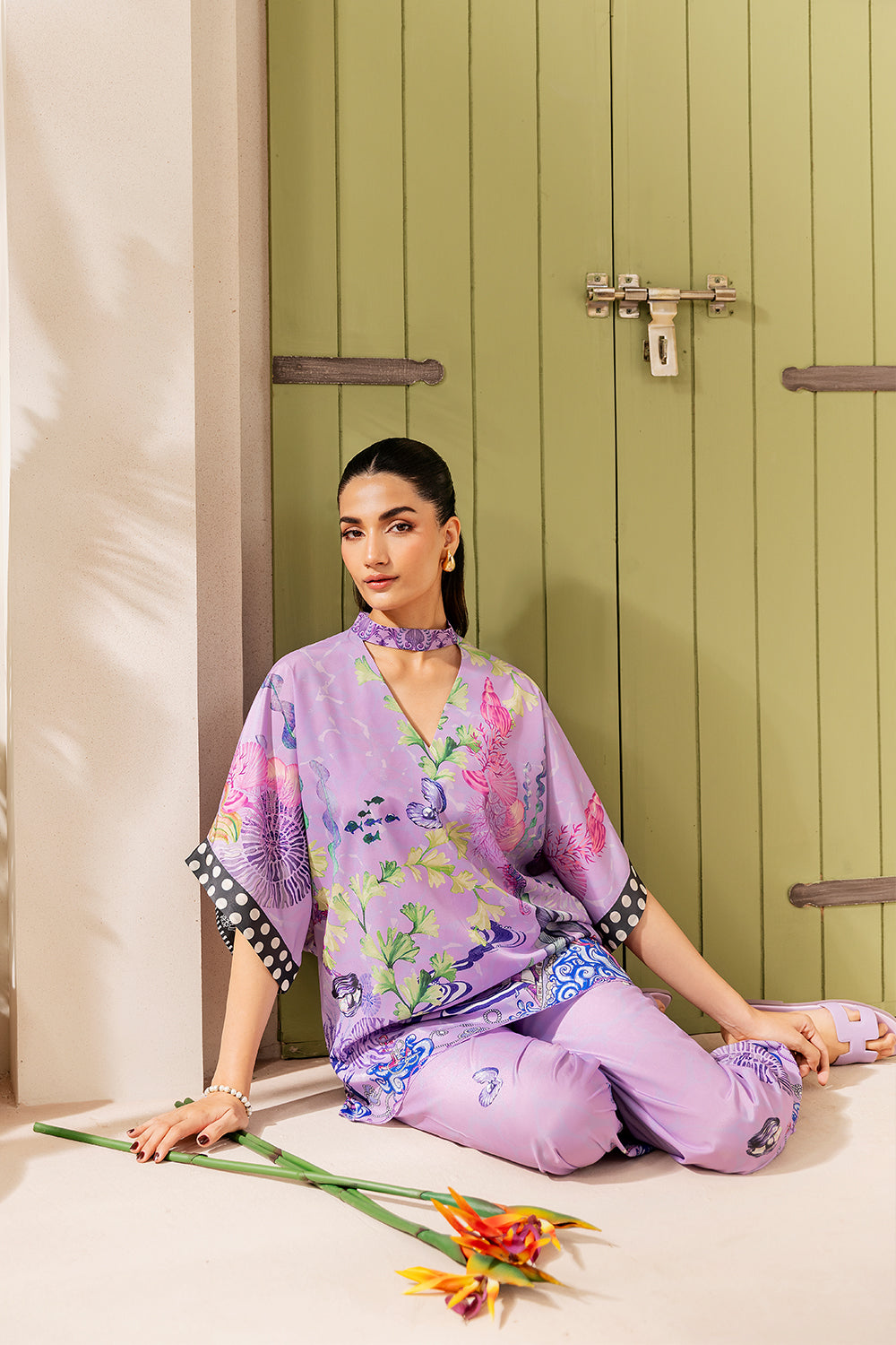 Saira Rizwan | Silk Coords 25 | LILAC LUSH - SRSP-25-10 - House Of Hania