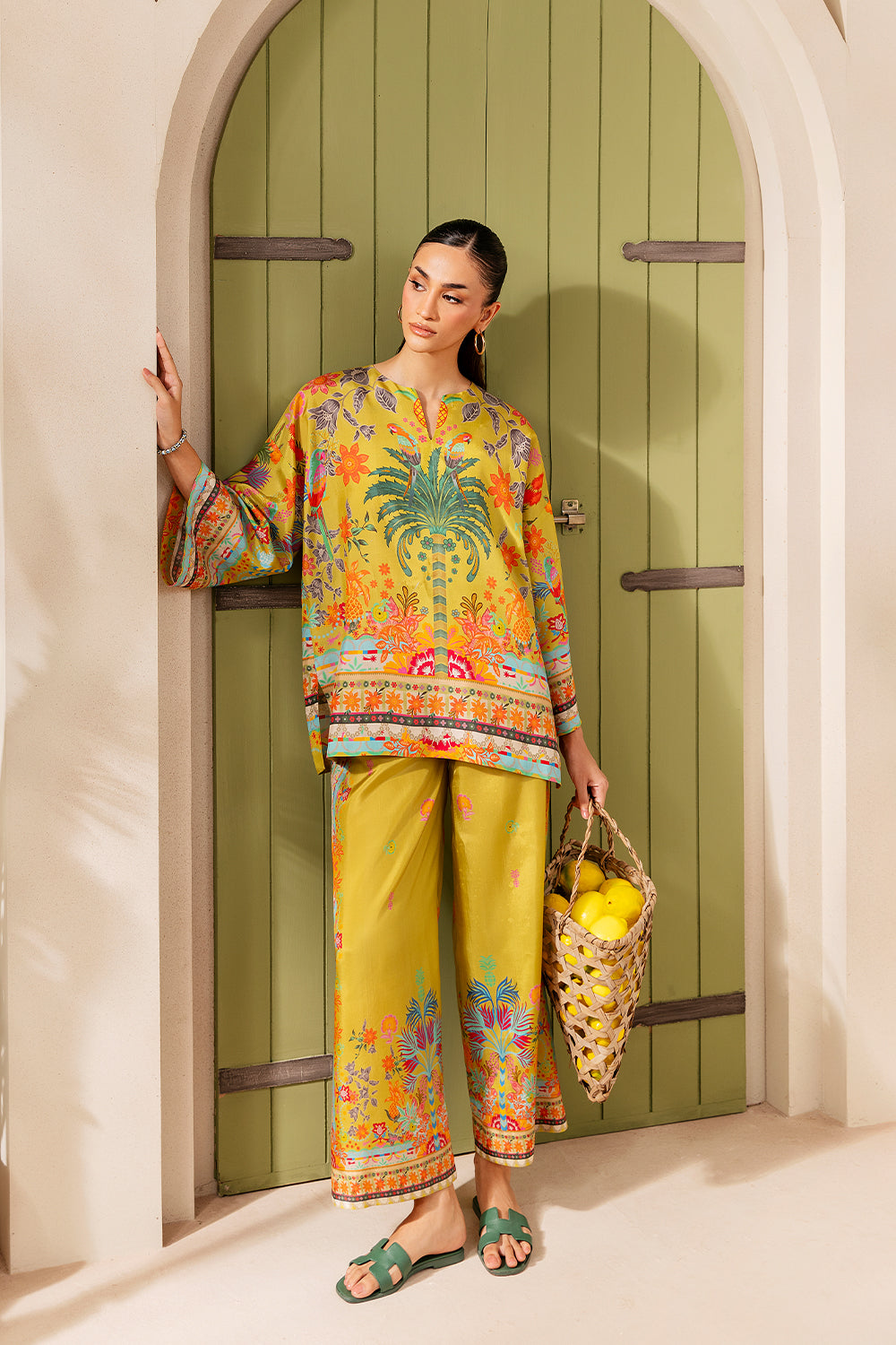 Saira Rizwan | Silk Coords 25 | PALM SUGAR - SRSP-25-04 - House Of Hania