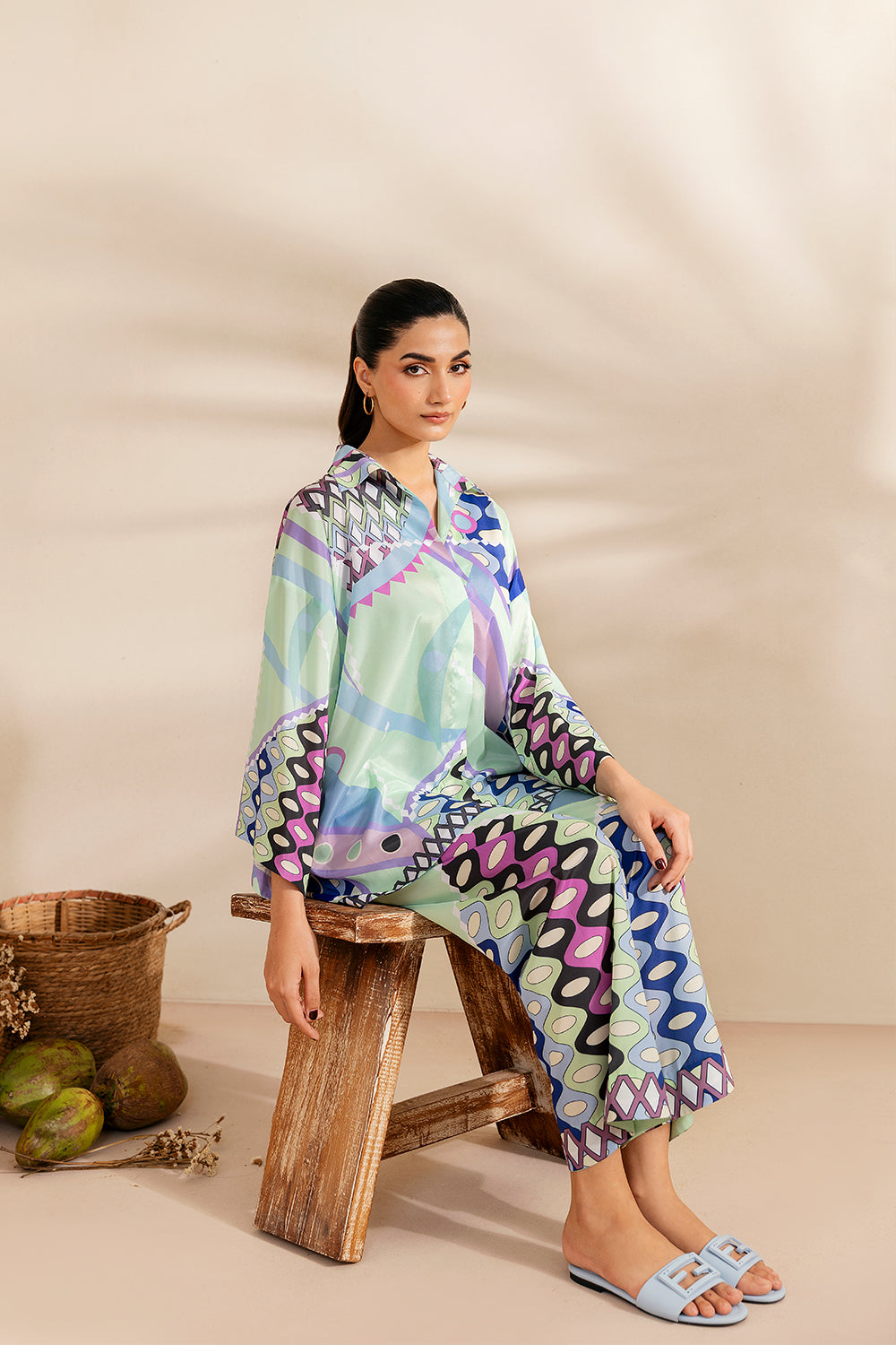 Saira Rizwan | Silk Coords 25 | PARADISE PRISM - SRSP-25-05 - House Of Hania