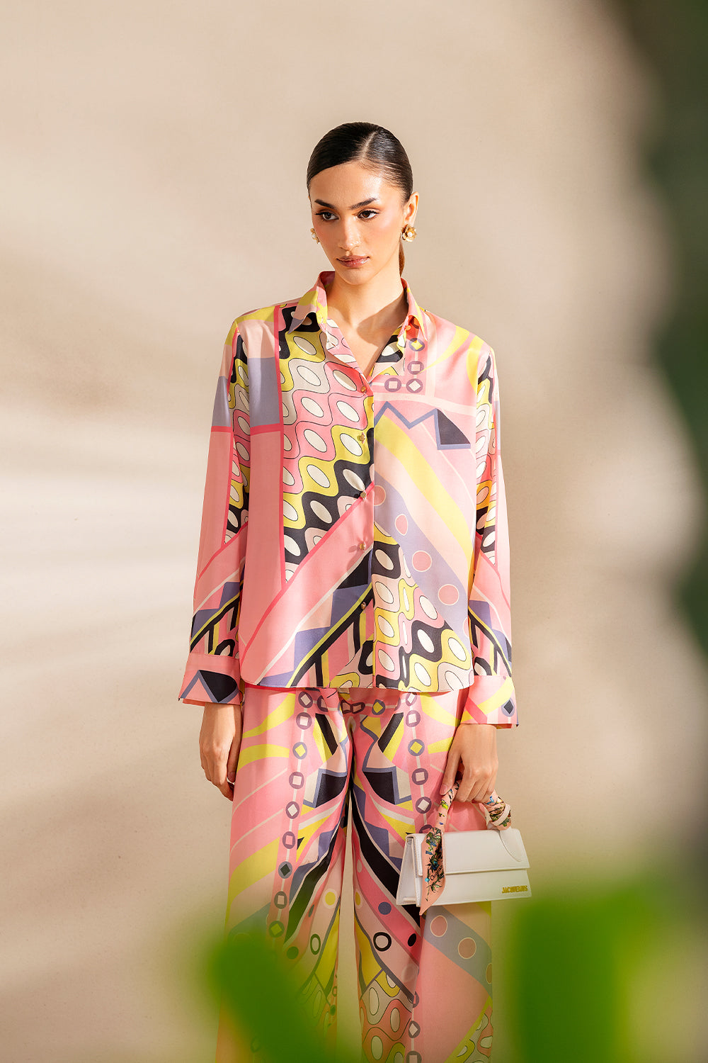 Saira Rizwan | Silk Coords 25 | PEACHY TIDE - SRSP-25-09 - House Of Hania