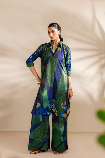 Saira Rizwan | Silk Coords 25 | SHORELINE SERENADE - SRSP-25-08 - House Of Hania