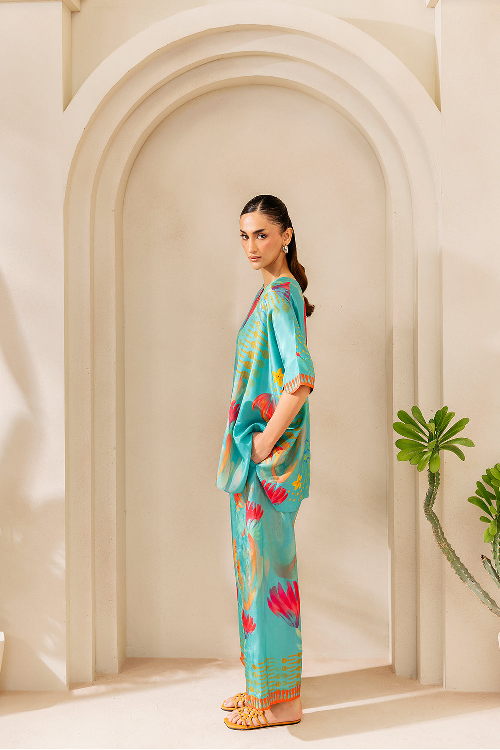 Saira Rizwan | Silk Coords 25 | SUNSET SAMBA - SRSP-25-03 - House Of Hania