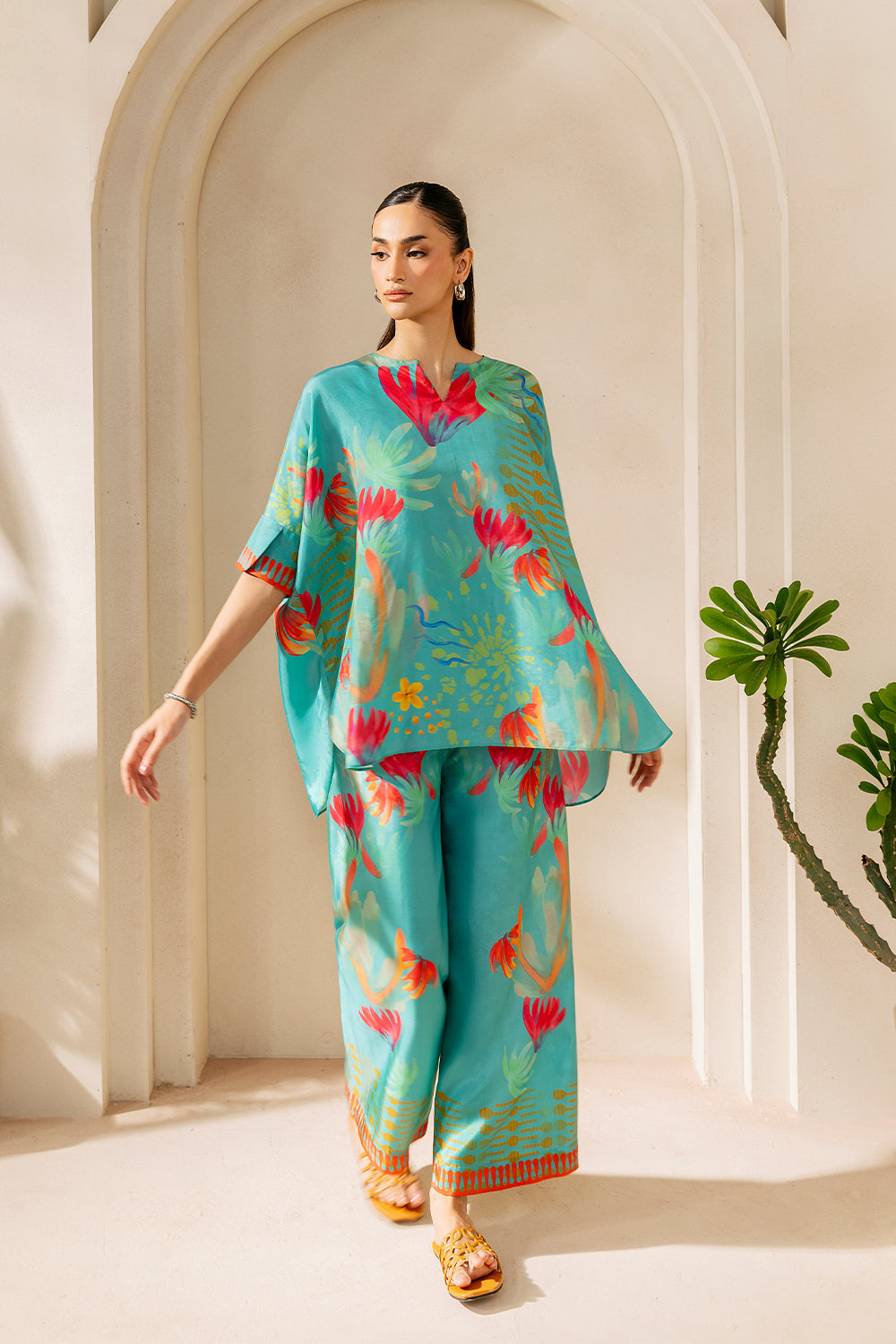 Saira Rizwan | Silk Coords 25 | SUNSET SAMBA - SRSP-25-03 - House Of Hania