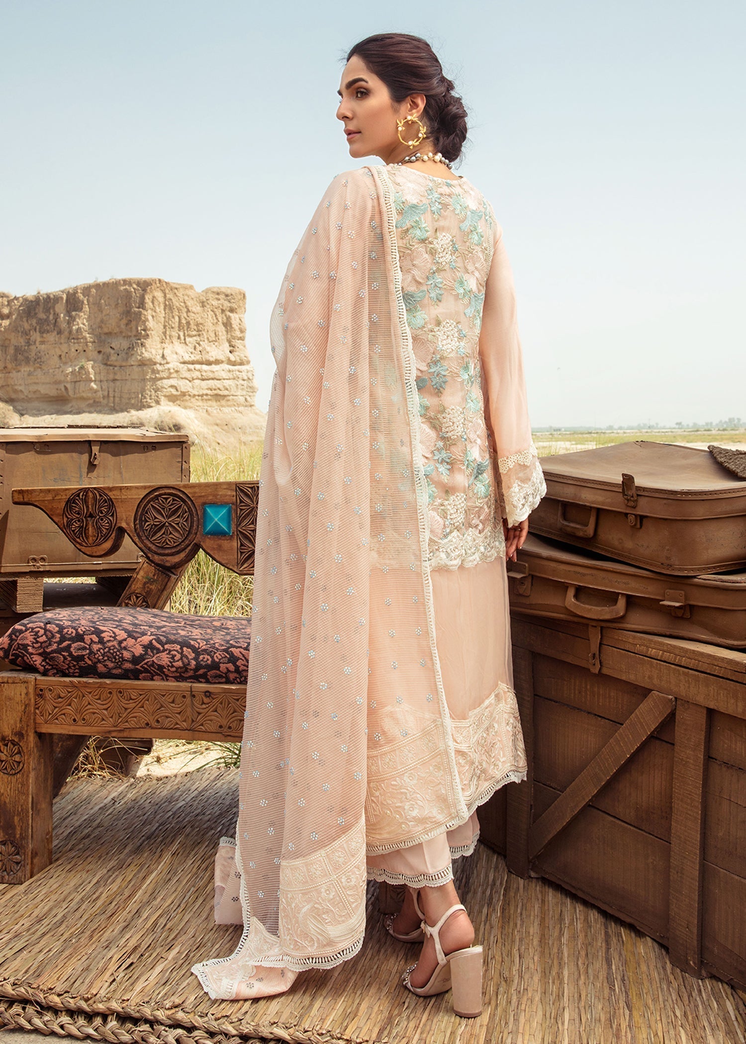 Saira Shakira | Luxury Pret | Peach Sandstone - House Of Hania