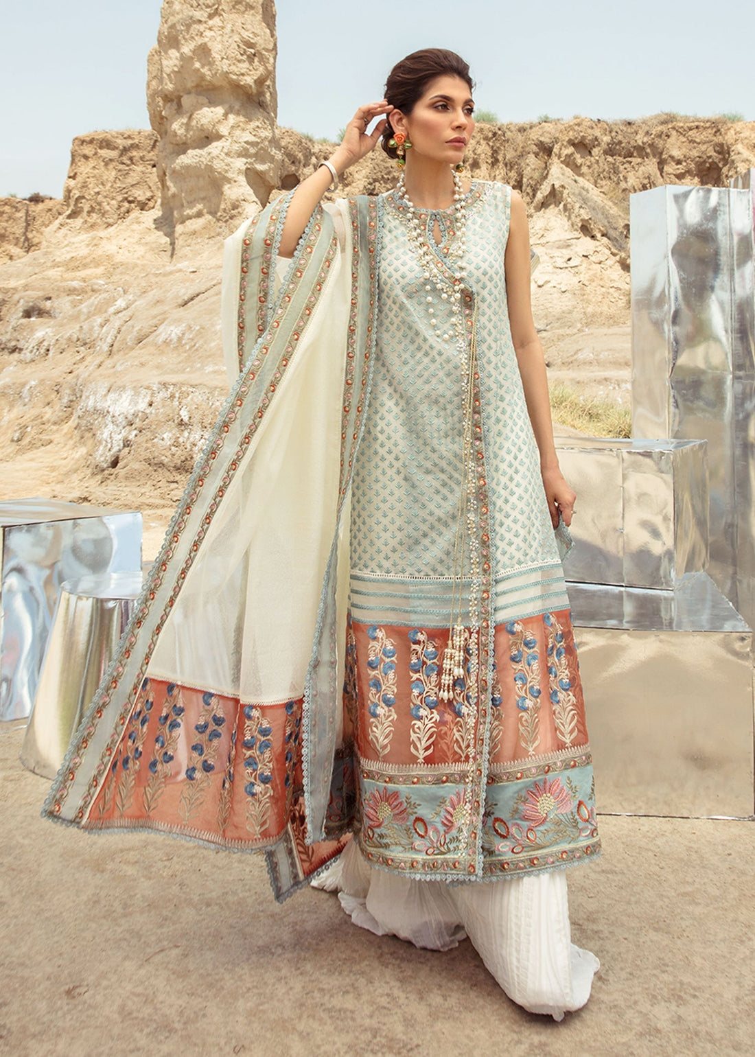 Saira Shakira | Luxury Pret | Rust Angrakha - House Of Hania