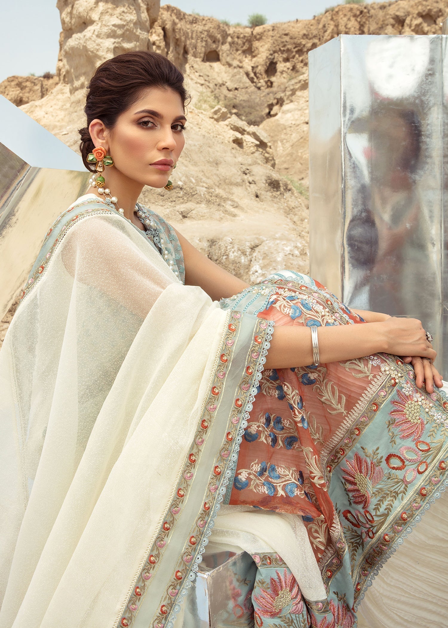 Saira Shakira | Luxury Pret | Rust Angrakha - House Of Hania