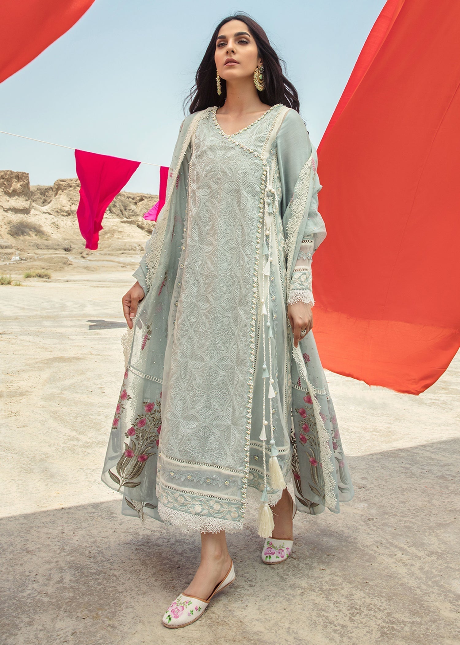 Saira Shakira | Luxury Pret | Seafoam - House Of Hania