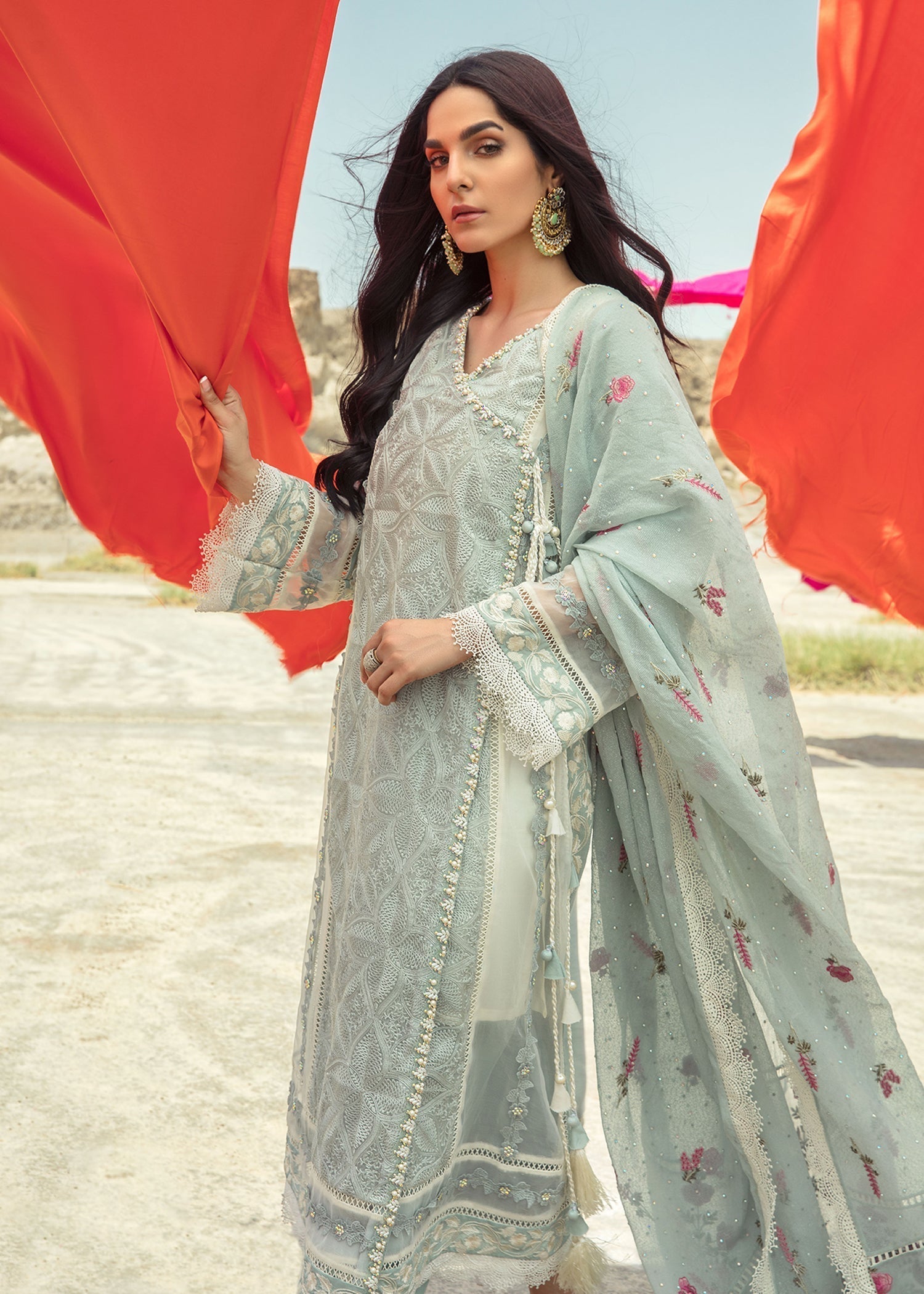 Saira Shakira | Luxury Pret | Seafoam - House Of Hania