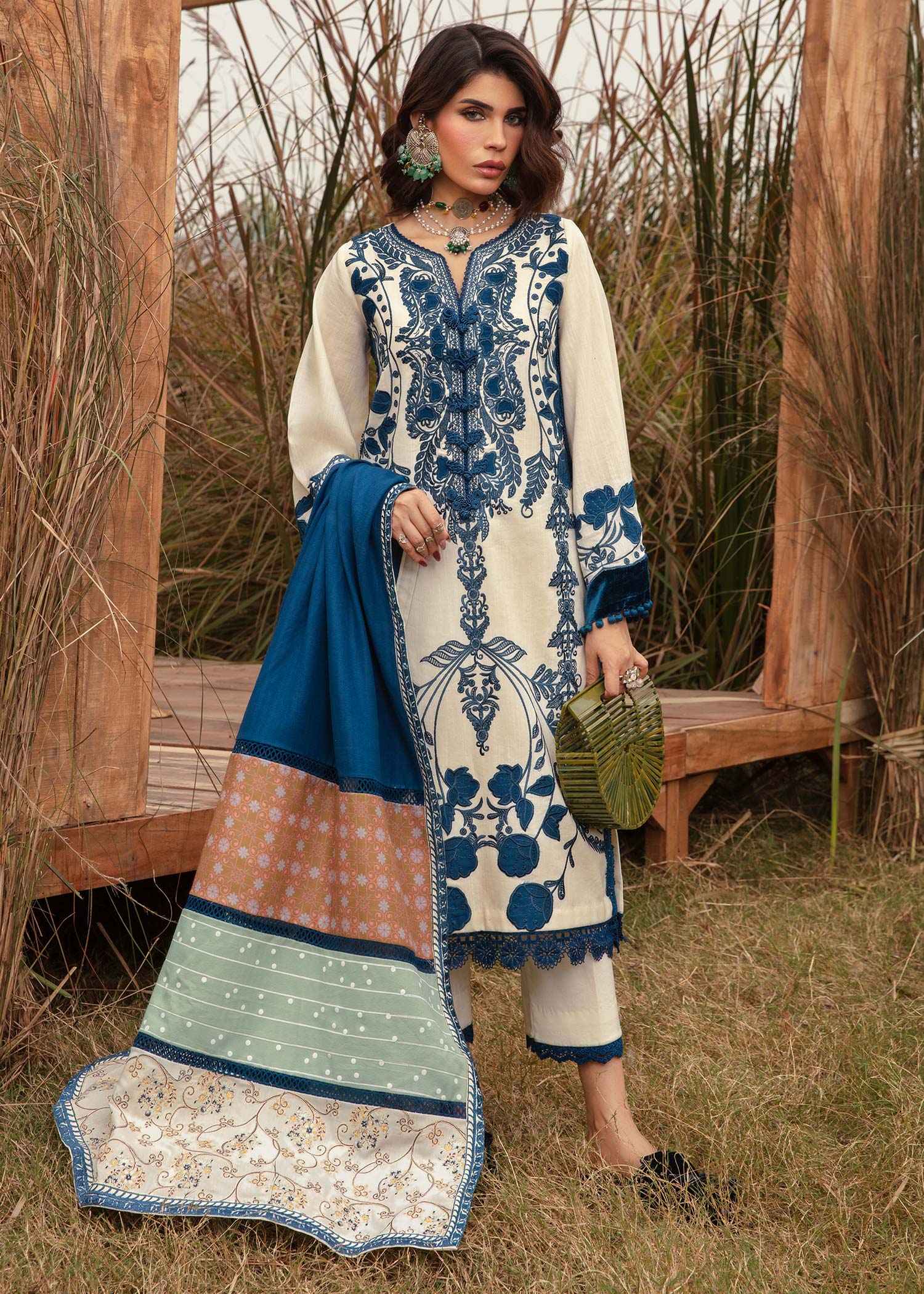 Saira Shakira | Raya Winter Stitched 23 | Pearl - House Of Hania