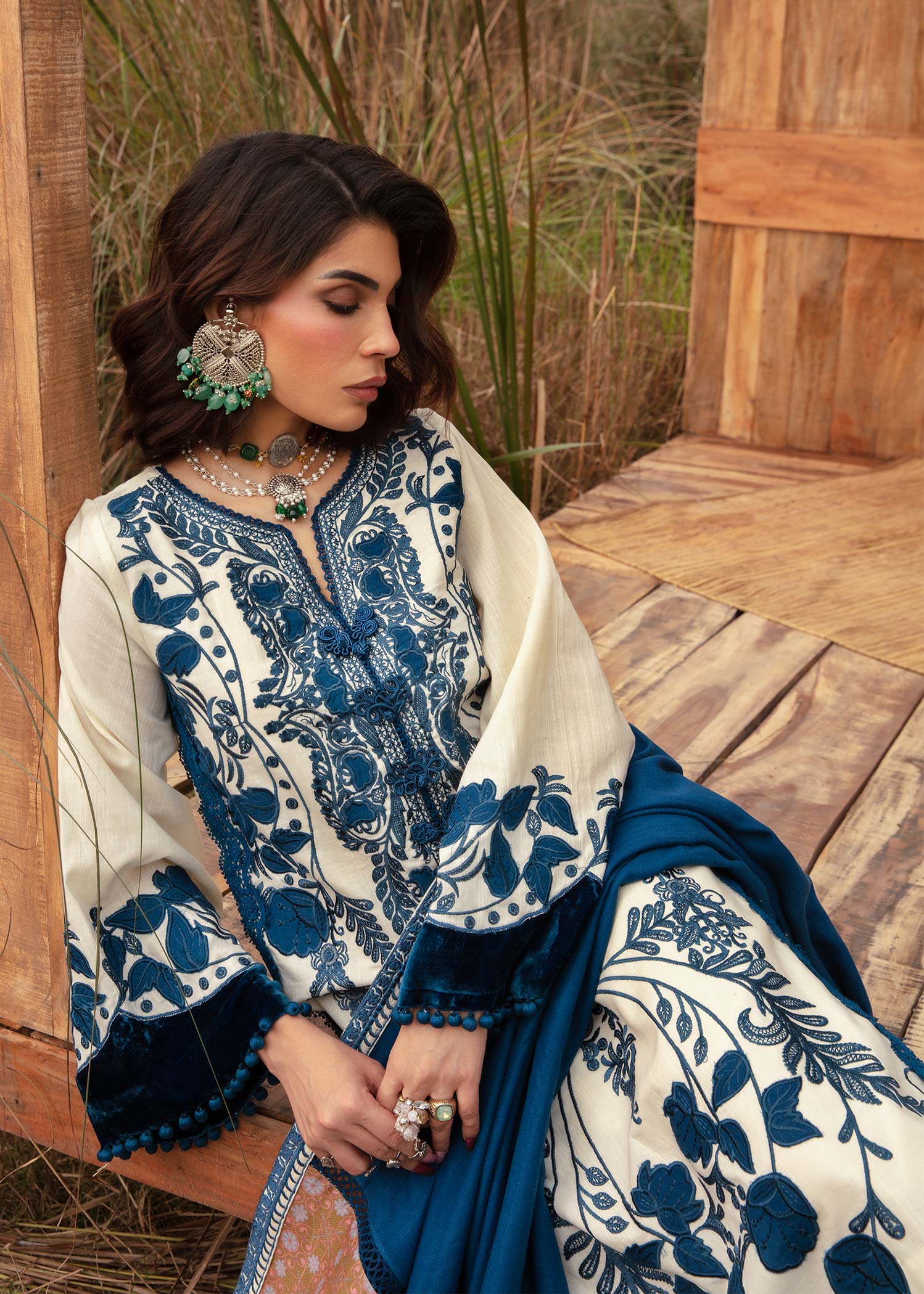 Saira Shakira | Raya Winter Stitched 23 | Pearl - House Of Hania