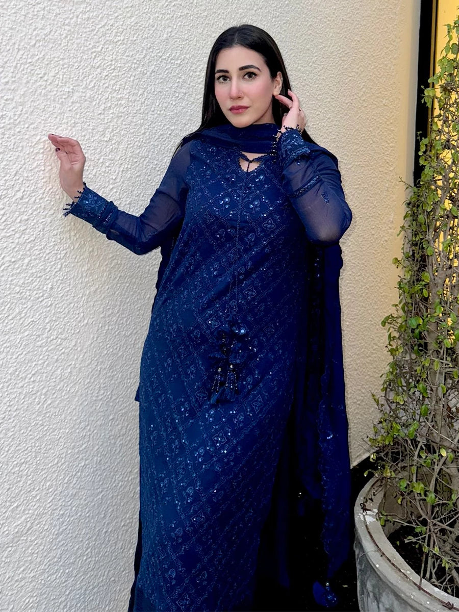 Salitex | Signature Festive Chiffon | SUNS7CH042UT - House Of Hania