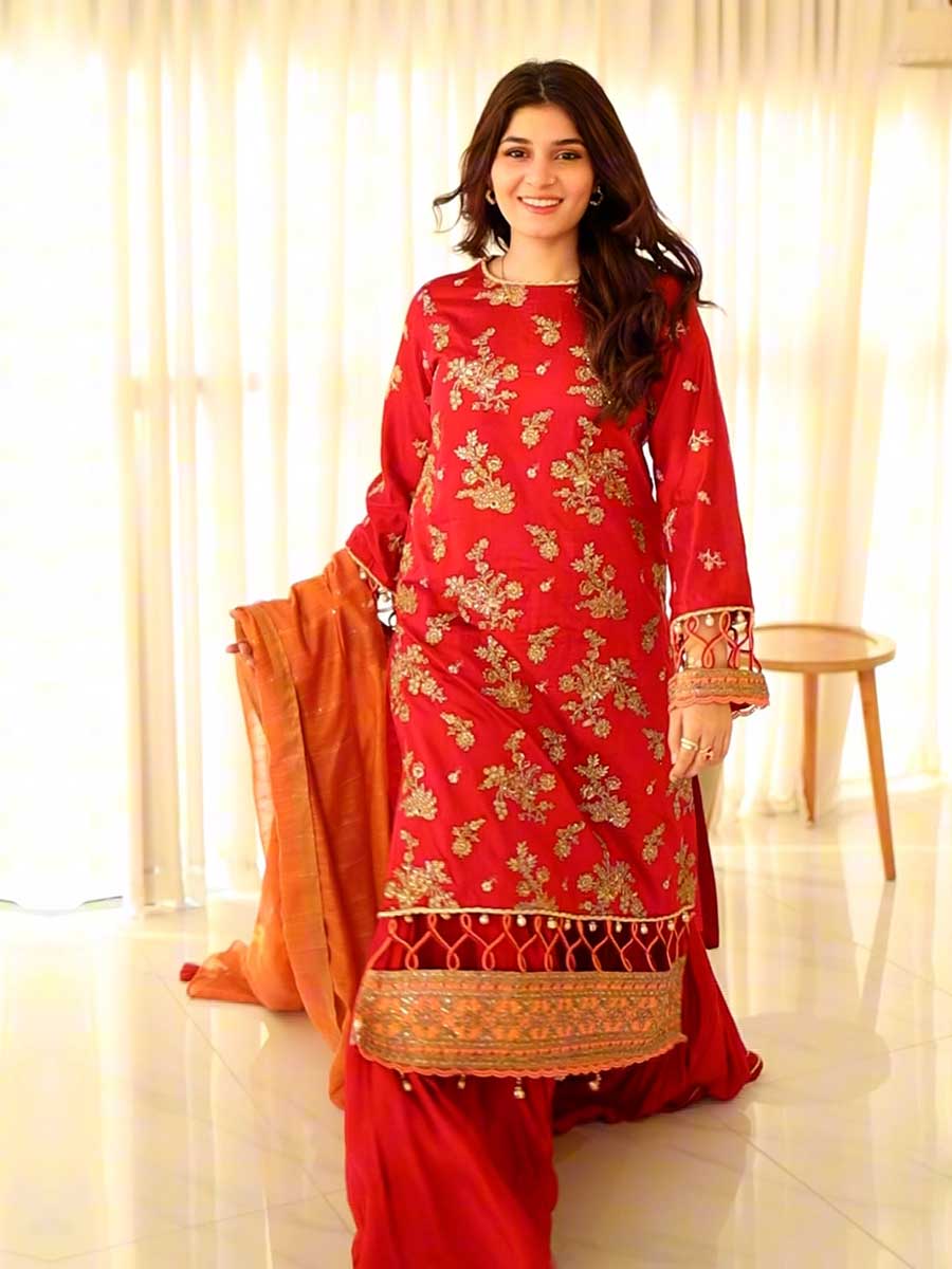 Salitex | Signature Festive Chiffon | SUNW6JI020UT - House Of Hania