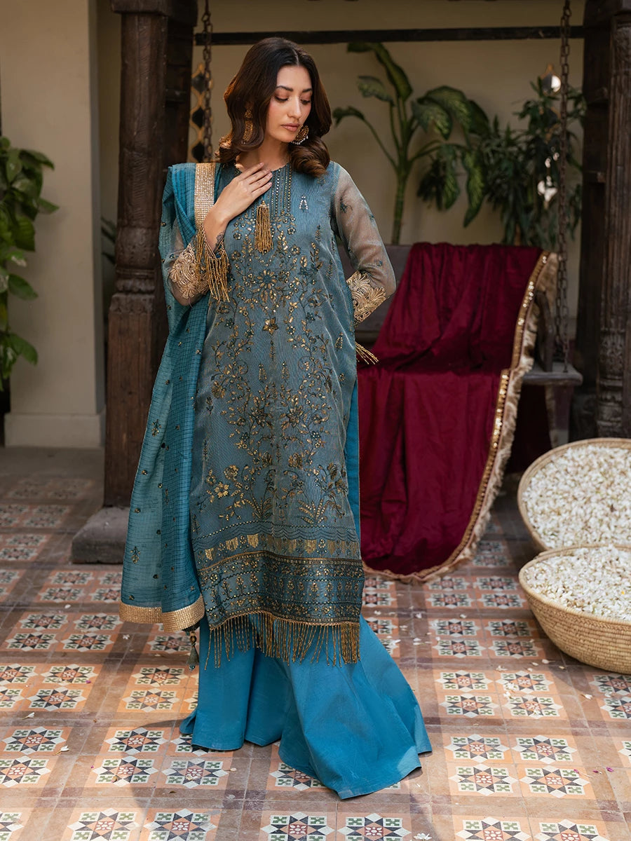 Salitex | Signature Festive Chiffon | SUNW6JI039UT - House Of Hania