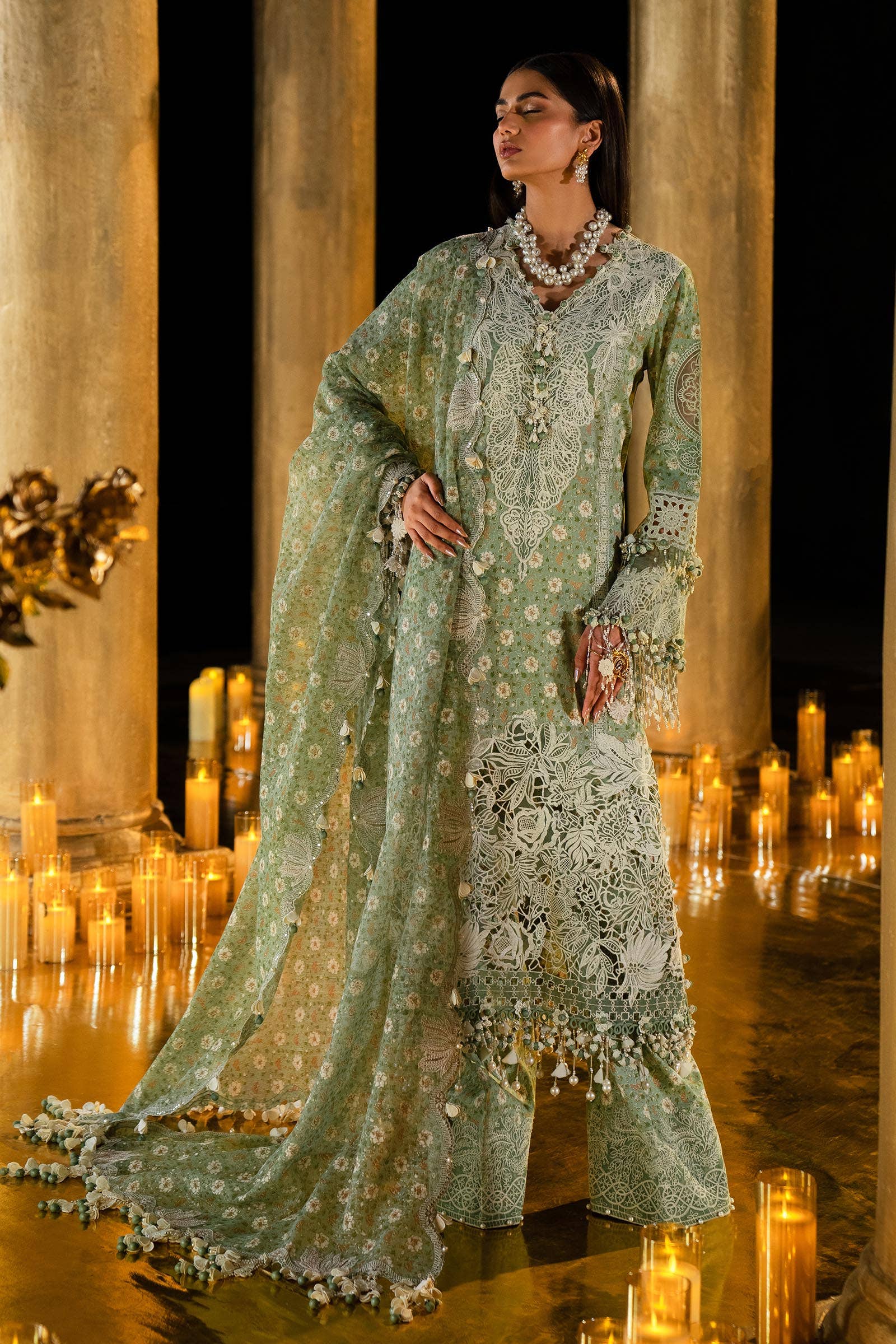 Sana Safinaz | Luxury Collection 24 | L241-005B-3CU - House Of Hania