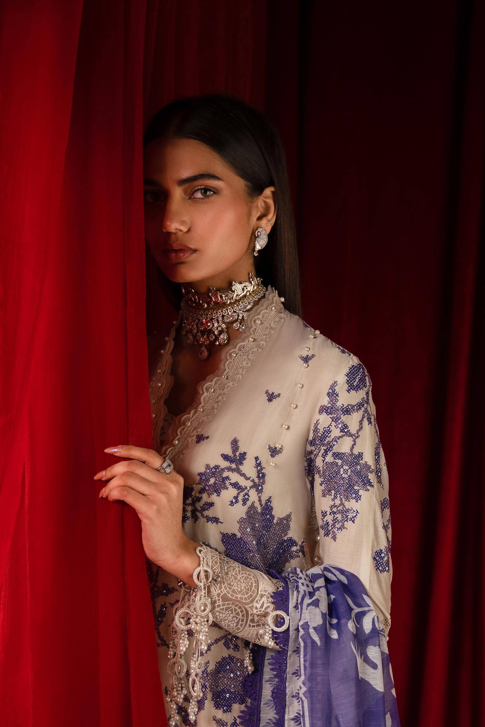 Sana Safinaz | Luxury Collection 24 | L241-008B-3CV - House Of Hania