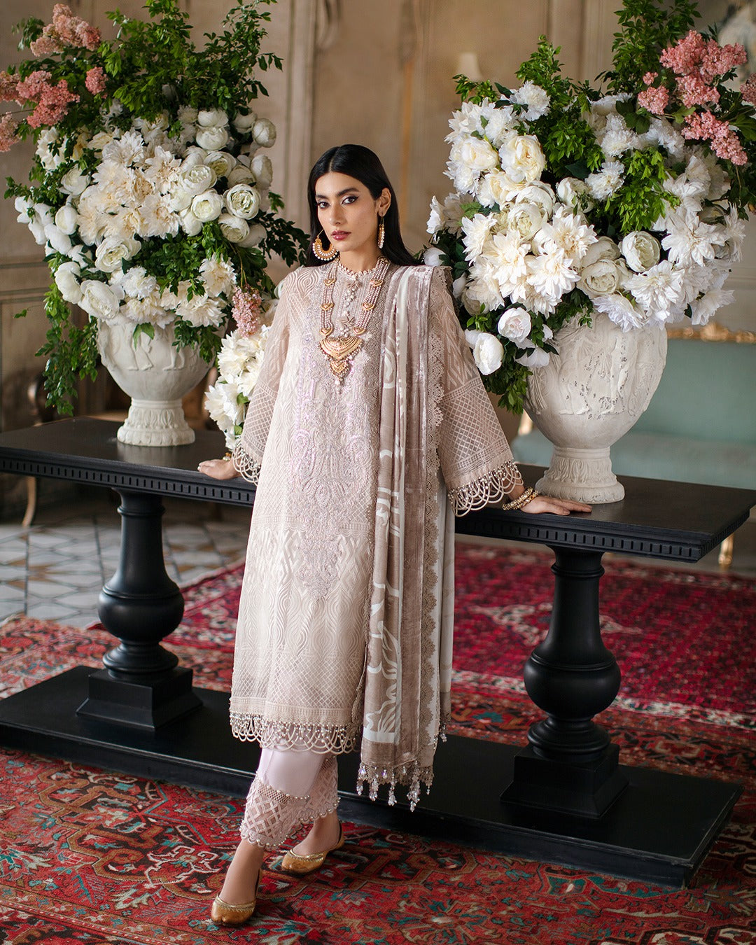 Sana Safinaz | Luxury Collection | Silver Gray - House Of Hania