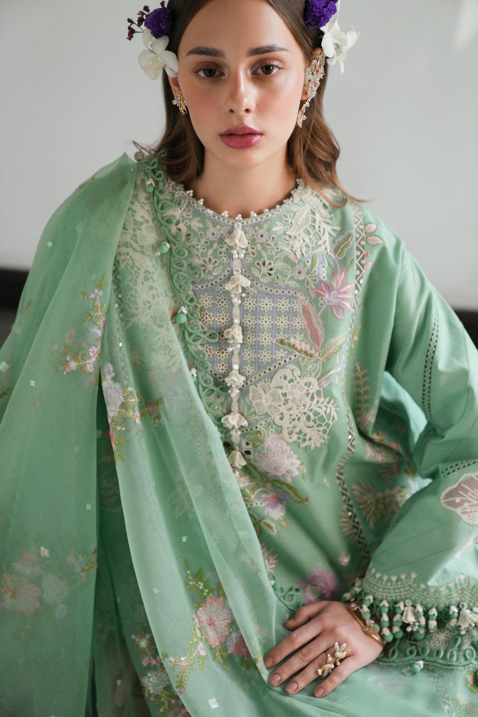 Sana Safinaz | Luxury Lawn 25 | L251-008A-3CT - House Of Hania