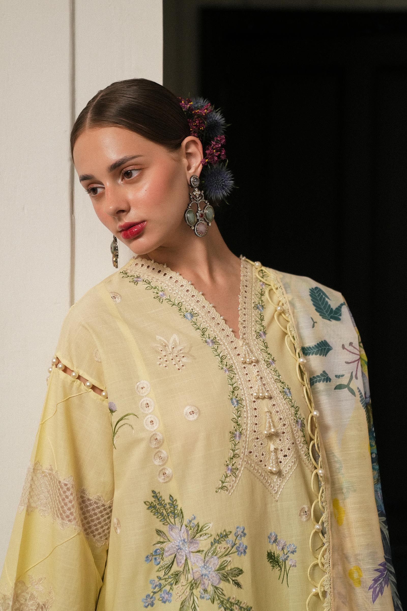 Sana Safinaz | Luxury Lawn 25 | L251-010A-3DI - House Of Hania