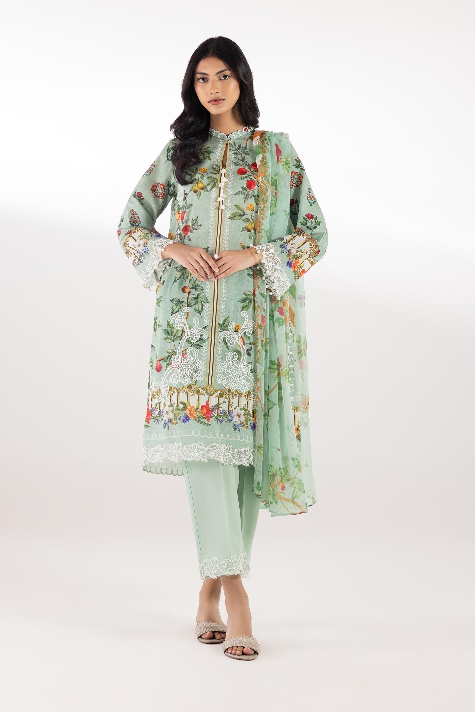 Sana Safinaz | Luxury Pret | Lawn Muzlin Suit SC26MUZ204BP3 - House Of Hania