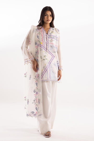 Sana Safinaz | Luxury Pret | Lawn Muzlin Suit SC26MUZ214BP3 - House Of Hania