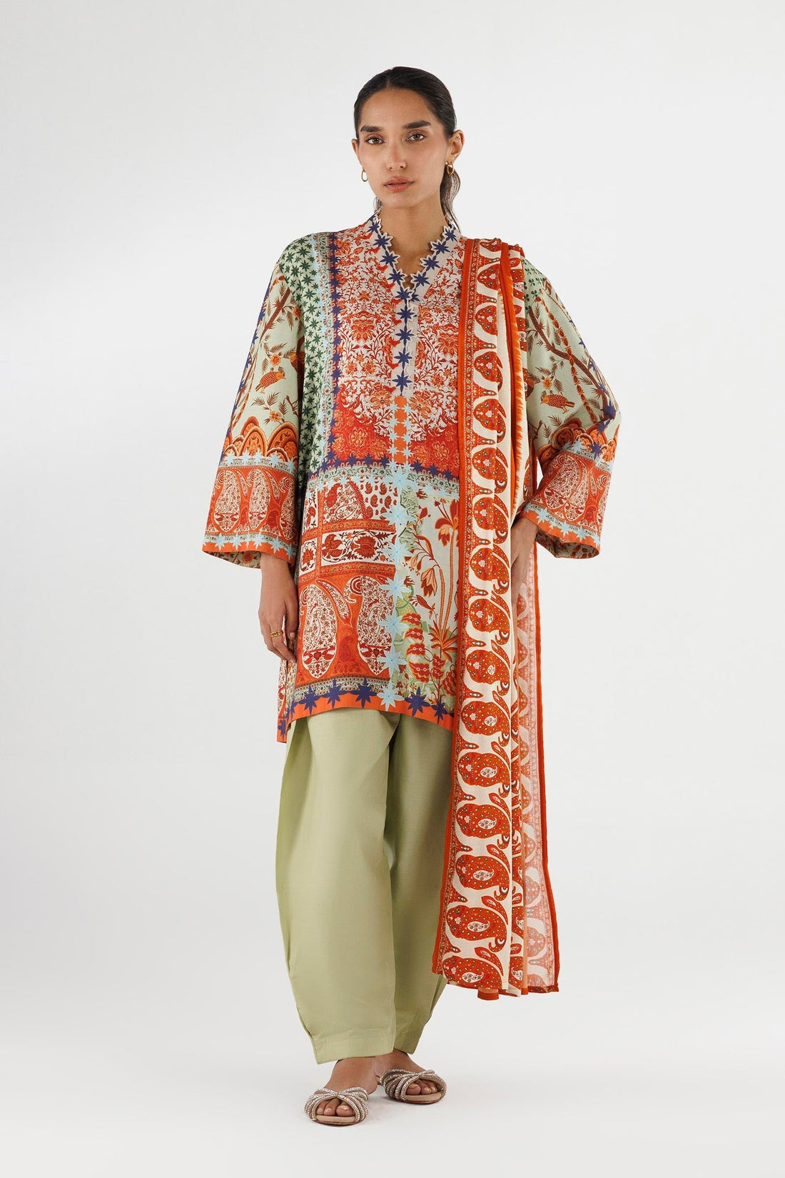Sana Safinaz | Luxury Pret | Linen Suit FW25MHY503BP3 - House Of Hania
