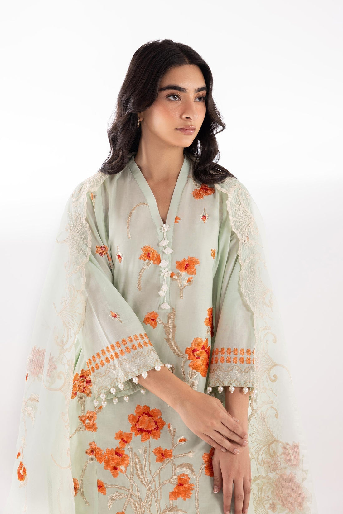Sana Safinaz | Luxury Pret | Muzlin Lawn Suit SC26MUZ110AP3 - House Of Hania