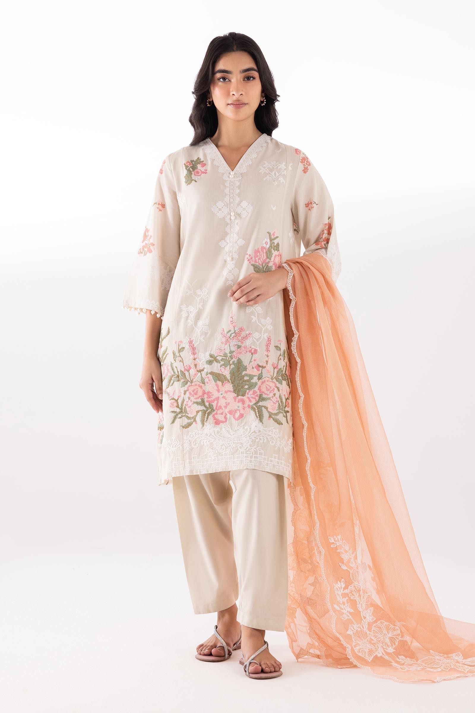 Sana Safinaz | Luxury Pret | Muzlin Lawn Suit SC26MUZ116AP3 - House Of Hania