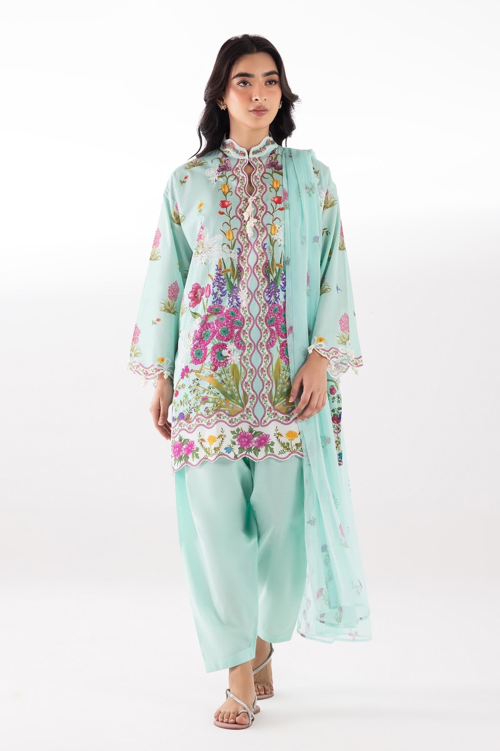 Sana Safinaz | Luxury Pret | Muzlin Lawn Suit SC26MUZ201BP3 - House Of Hania