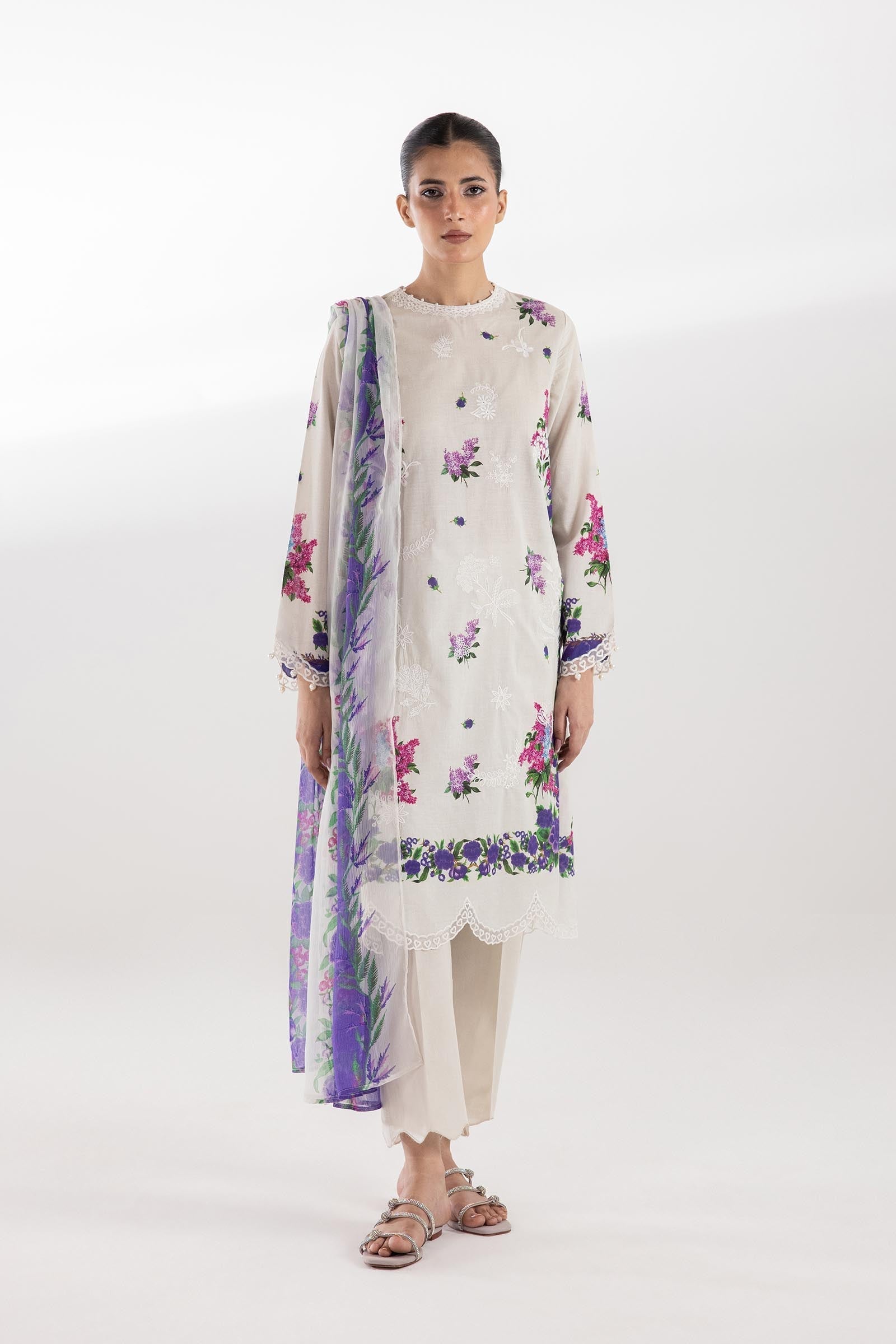 Sana Safinaz | Luxury Pret | Muzlin Lawn Suit SC26MUZ205AP3 - House Of Hania