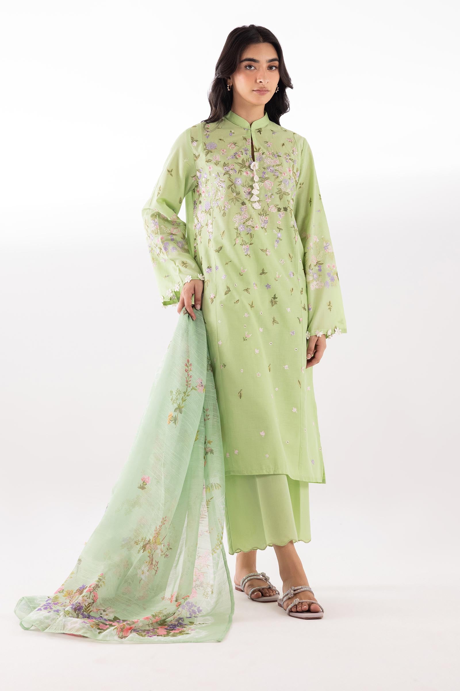 Sana Safinaz | Luxury Pret | Muzlin Lawn Suit SC26MUZ215BP3 - House Of Hania