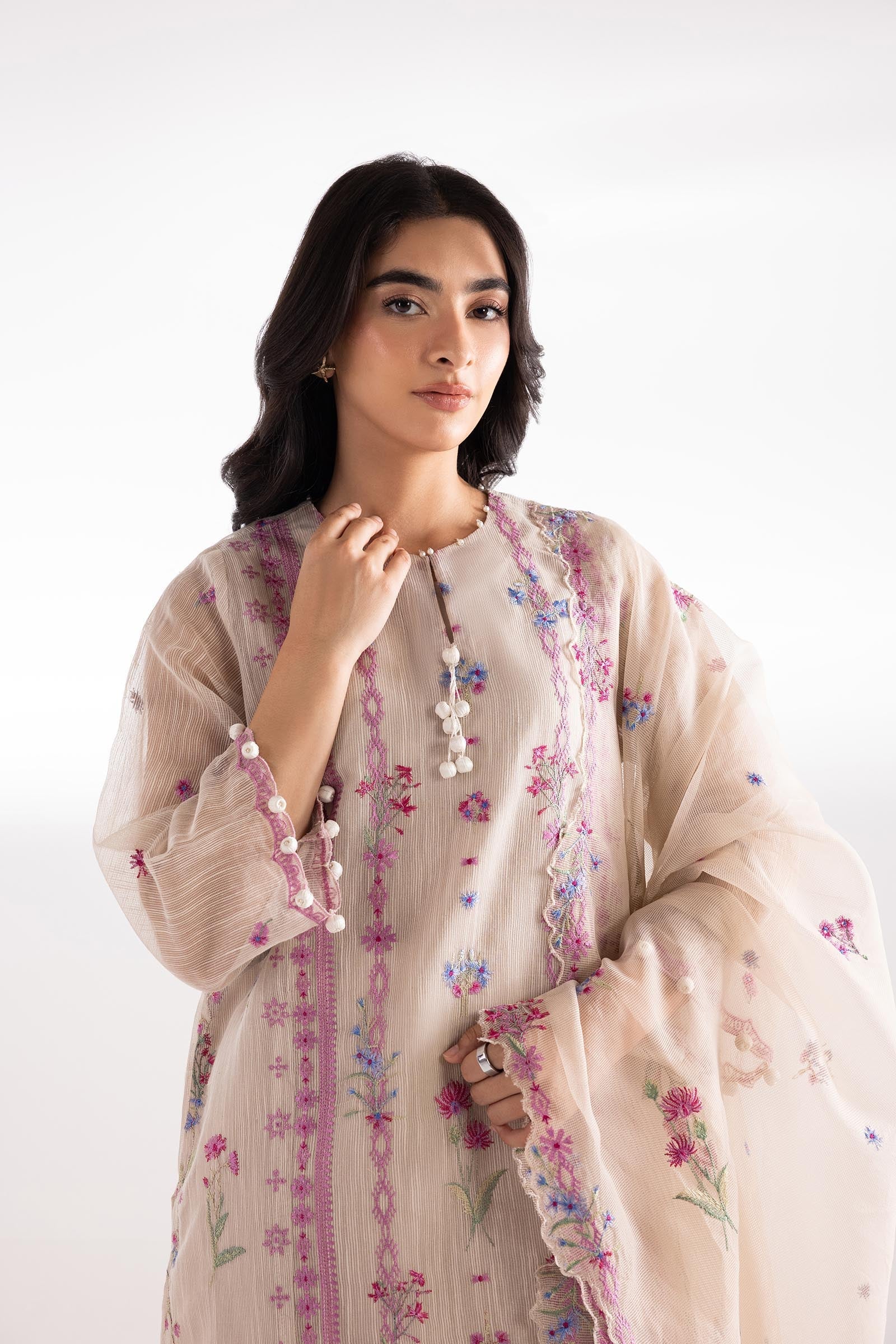 Sana Safinaz | Luxury Pret | Muzlin Lawn Suit SC26MUZ216AP3 - House Of Hania