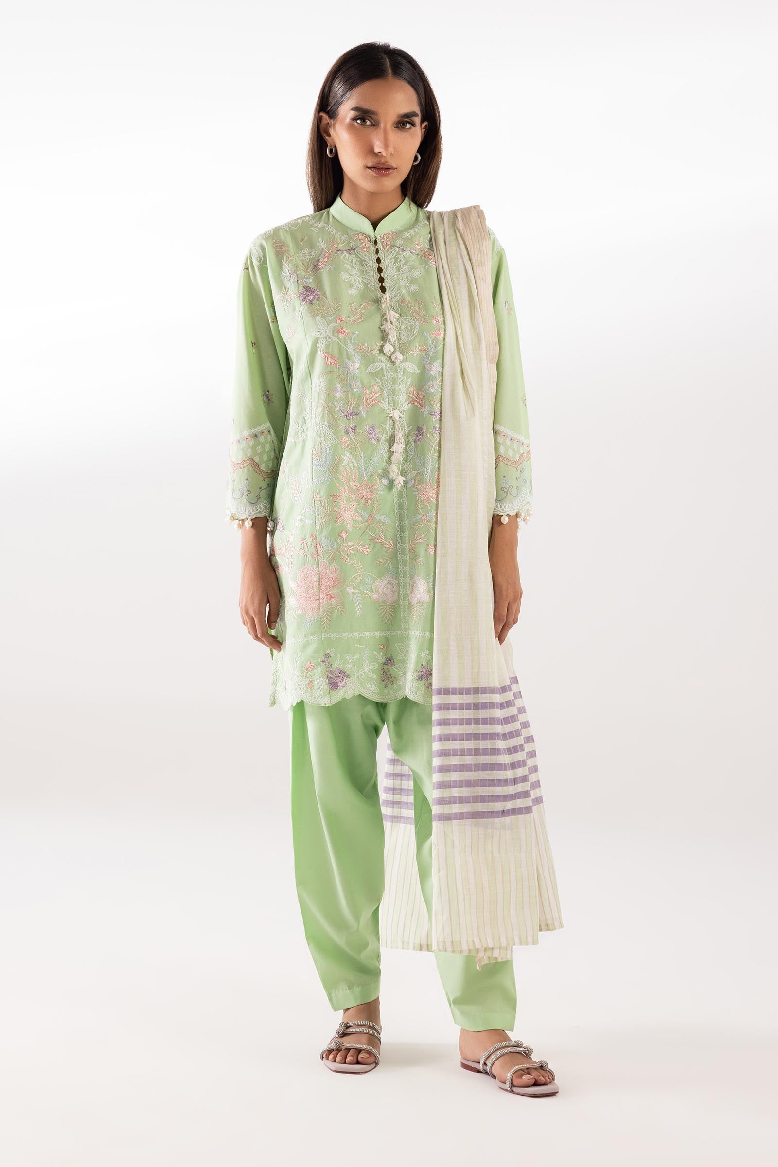 Sana Safinaz | Luxury Pret | Muzlin Lawn Suit SC26MUZ217AP3 - House Of Hania