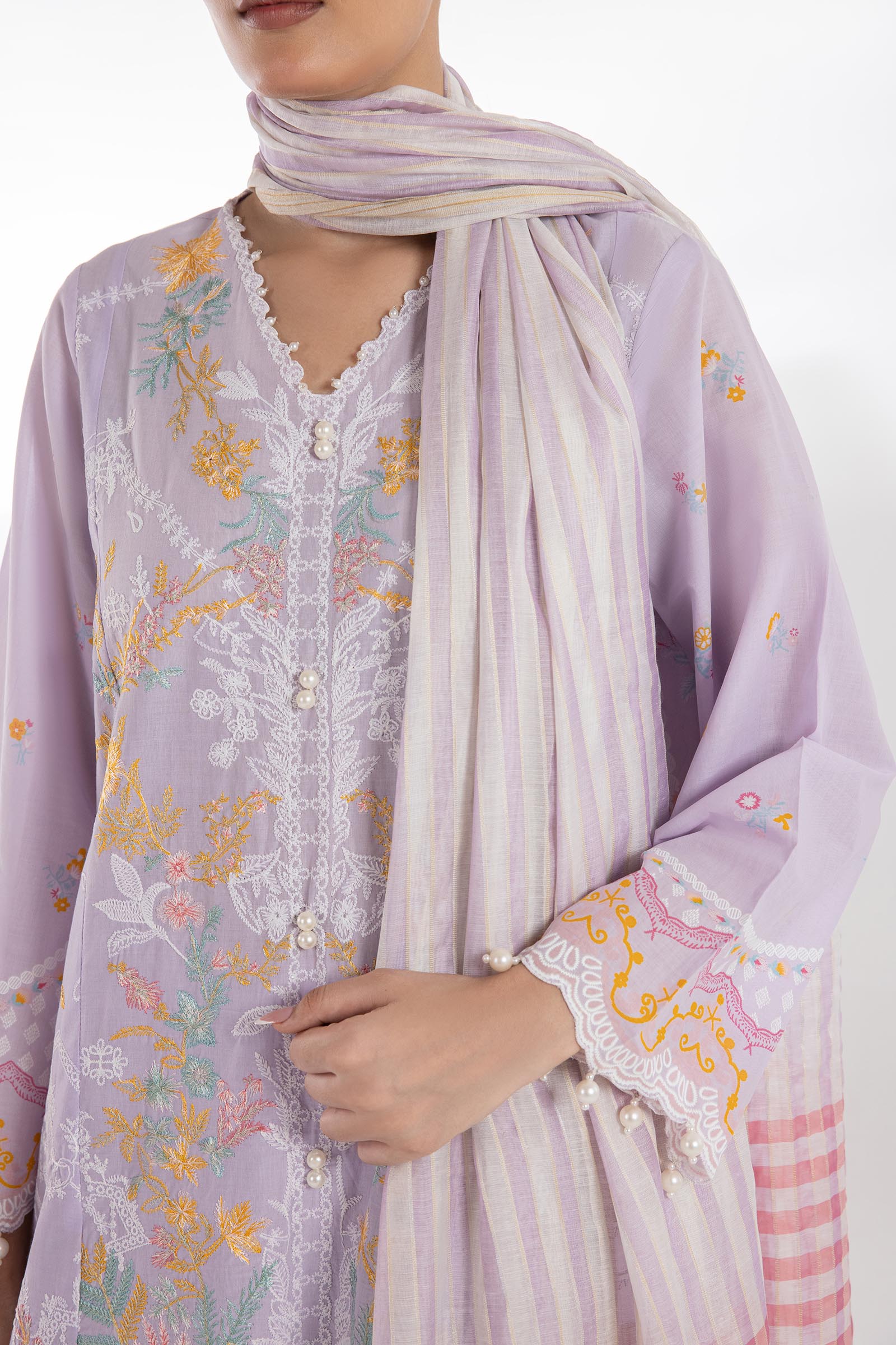 Sana Safinaz | Luxury Pret | Muzlin Lawn Suit SC26MUZ217BP3 - House Of Hania