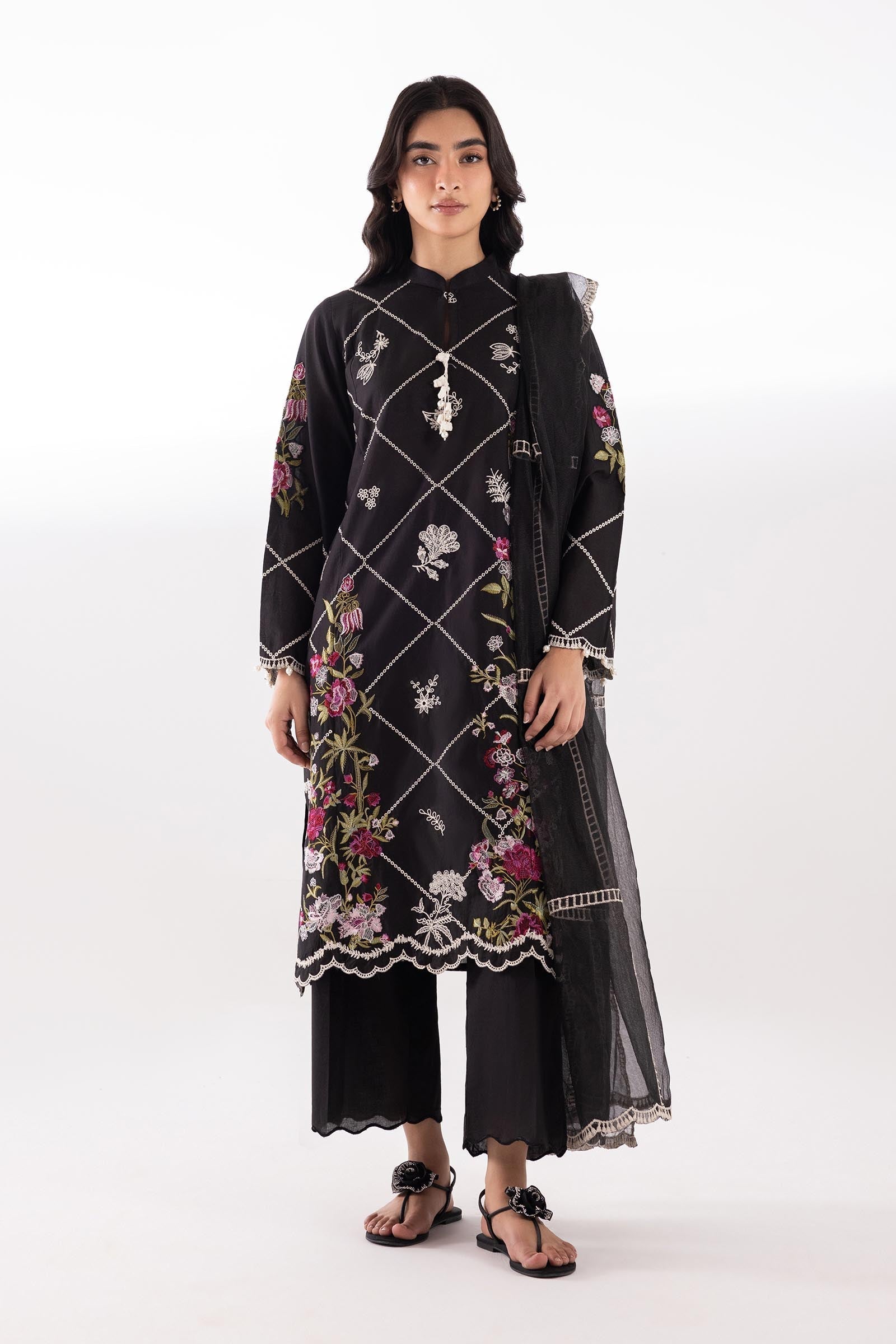 Sana Safinaz | Luxury Pret | Muzlin Lawn Suit SC26MUZ219AP3 - House Of Hania
