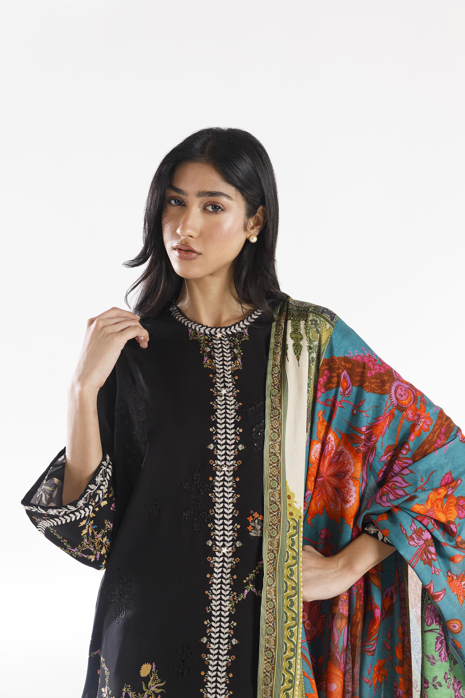 Sana Safinaz | Luxury Pret | Muzlin Linen Suit FW25MUZ015BP3 - House Of Hania