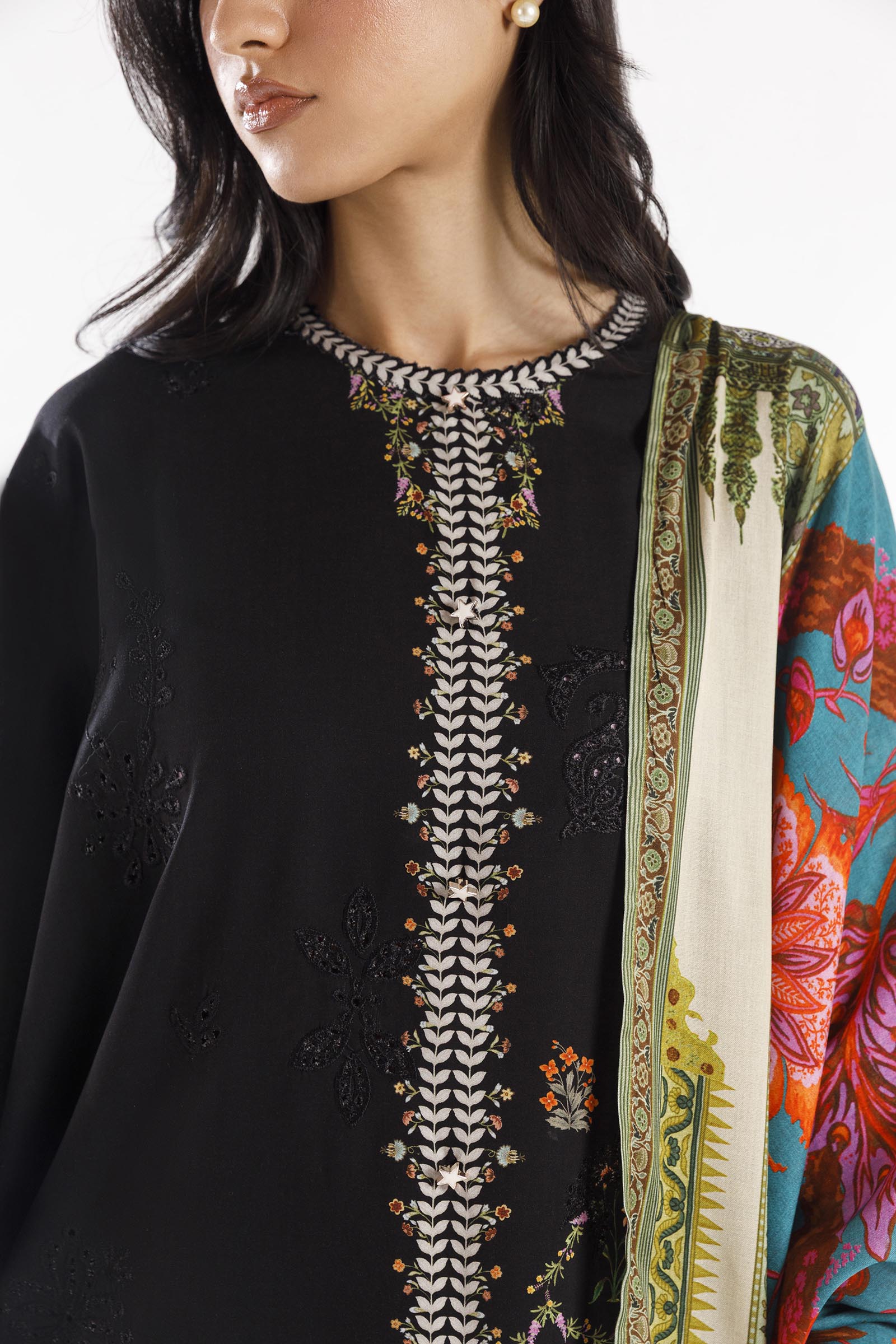 Sana Safinaz | Luxury Pret | Muzlin Linen Suit FW25MUZ015BP3 - House Of Hania